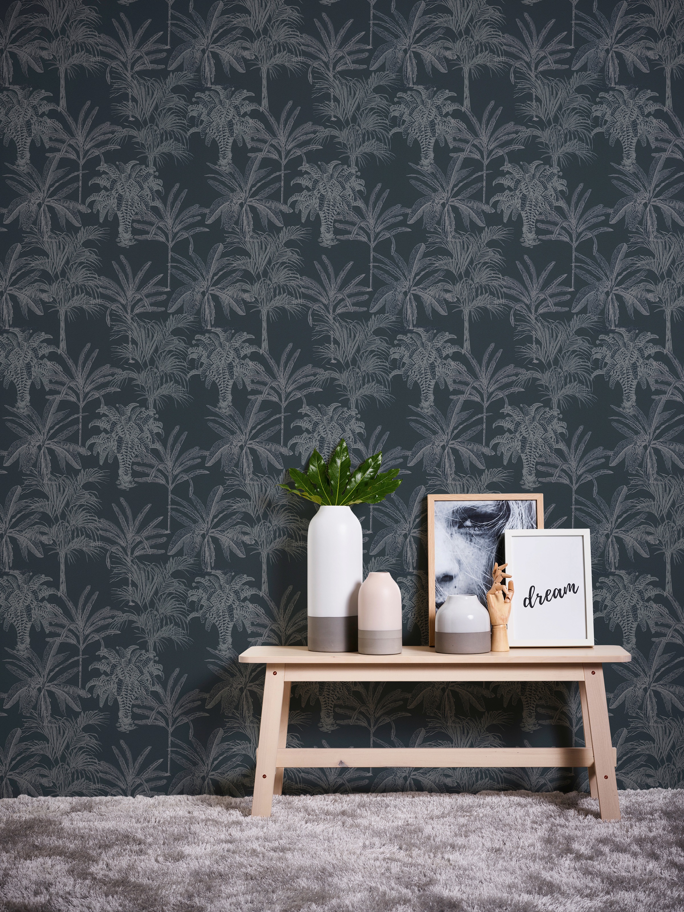 METROPOLIS BY MICHALSKY LIVING Vliestapete »Change is good, Tropical Tale«, floral-botanisch-tropisch, Designertapete Tapete Palmen Tapeten Wohnzimmer Schlafzimmer Küche