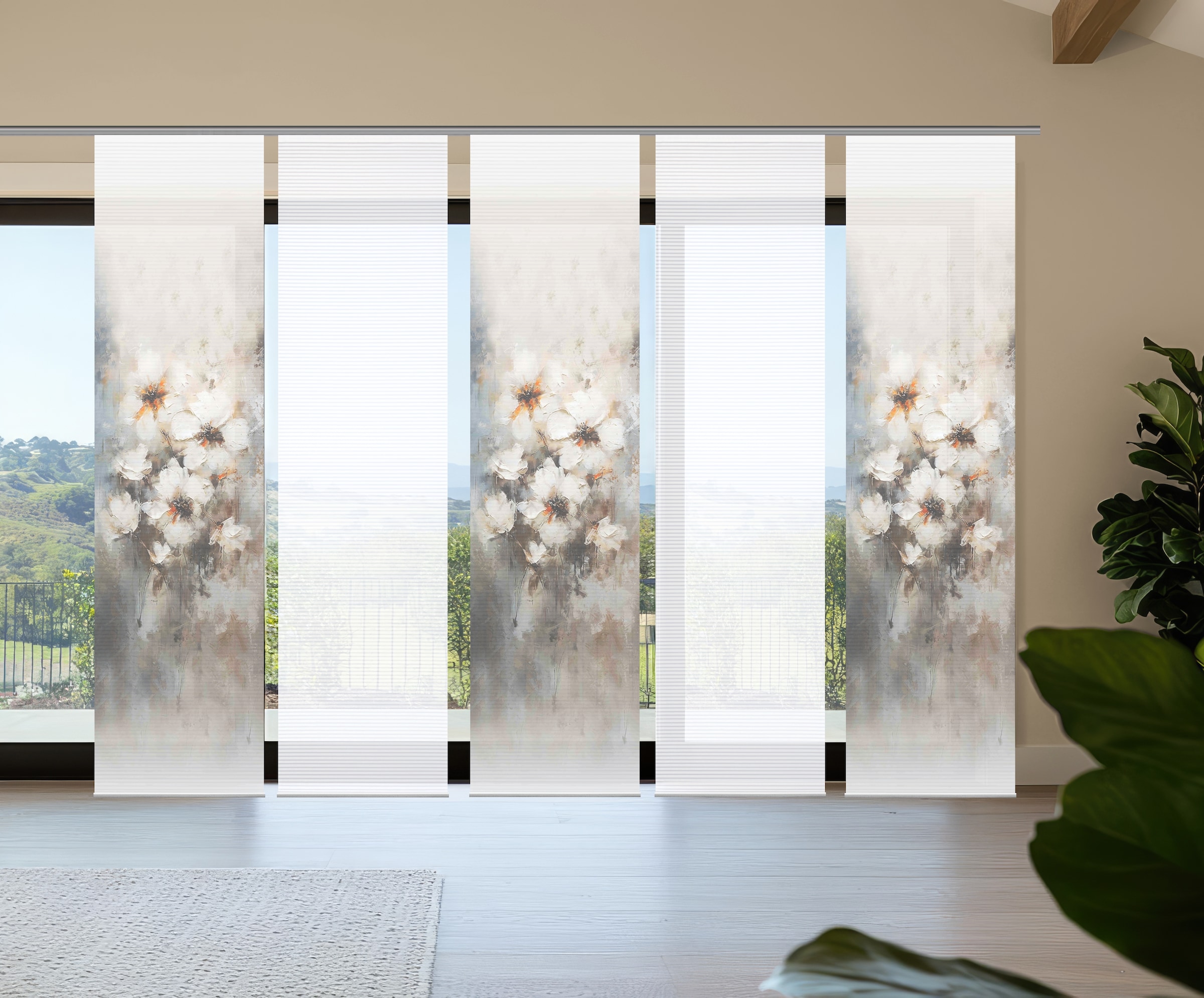 HOME in green Schiebegardine »ARISTEA« Paneelwagen 5 Stk. tlg. Bambusoptik, günstig online kaufen