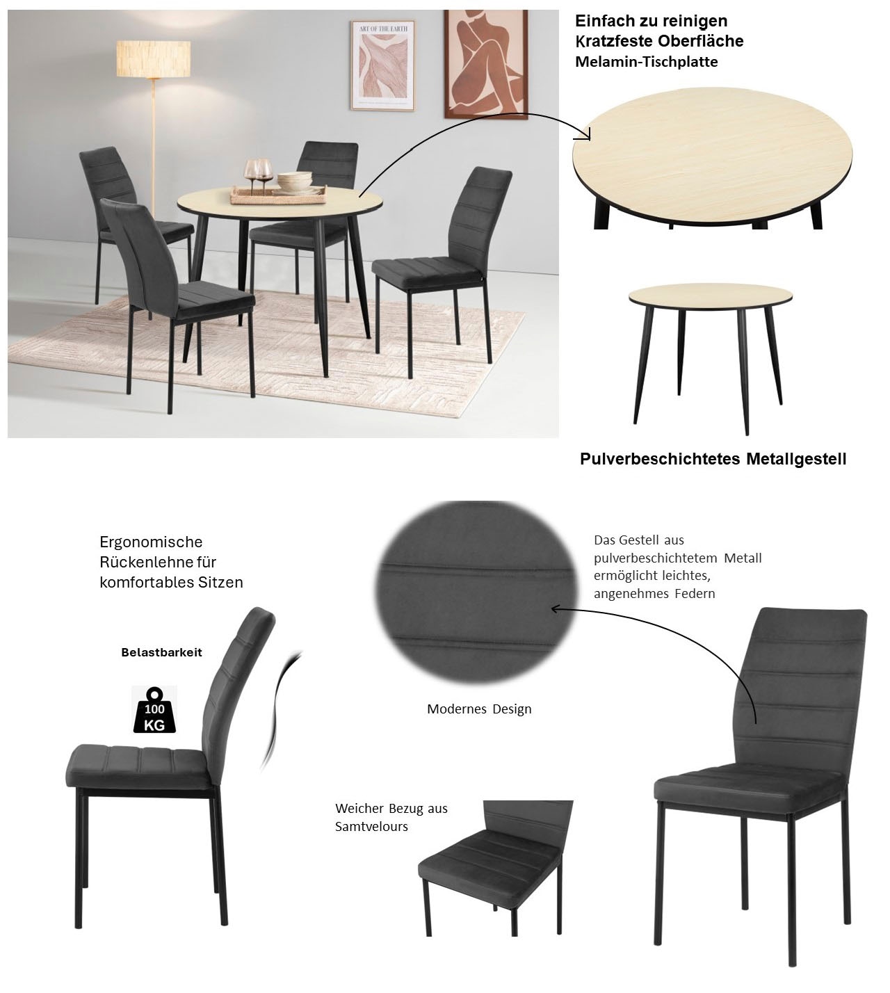 INOSIGN Essgruppe »Hilcresteg, TOPSELLER!, OTTOs Choice«, (Esszimmer, Essgruppe, Sitzgruppe TOPSELLER!)