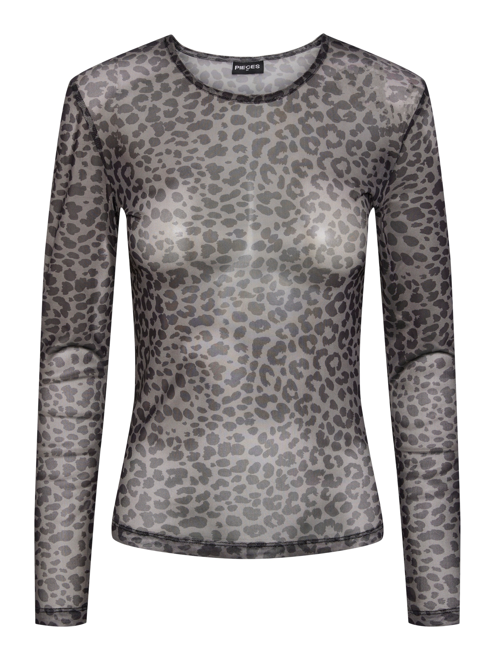 pieces Langarmshirt »PCNINNI LS MESH TOP NOOS BC« Materialmix, regular fit