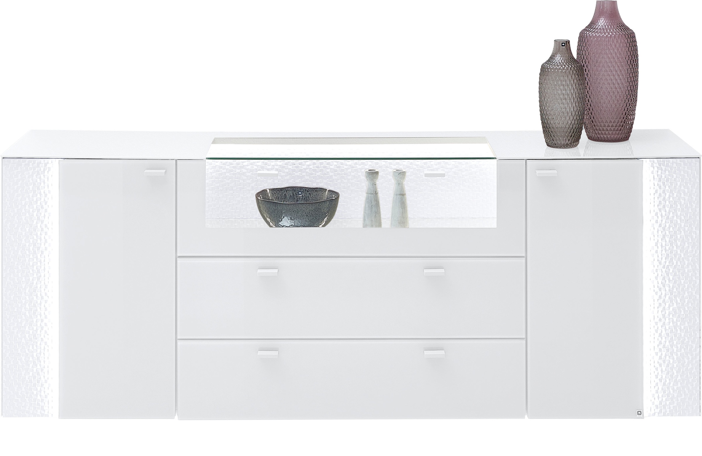 LEONARDO Sideboard »AUREA«, mit Pailletten-Akzent, wahlweise mit Beleuchtung