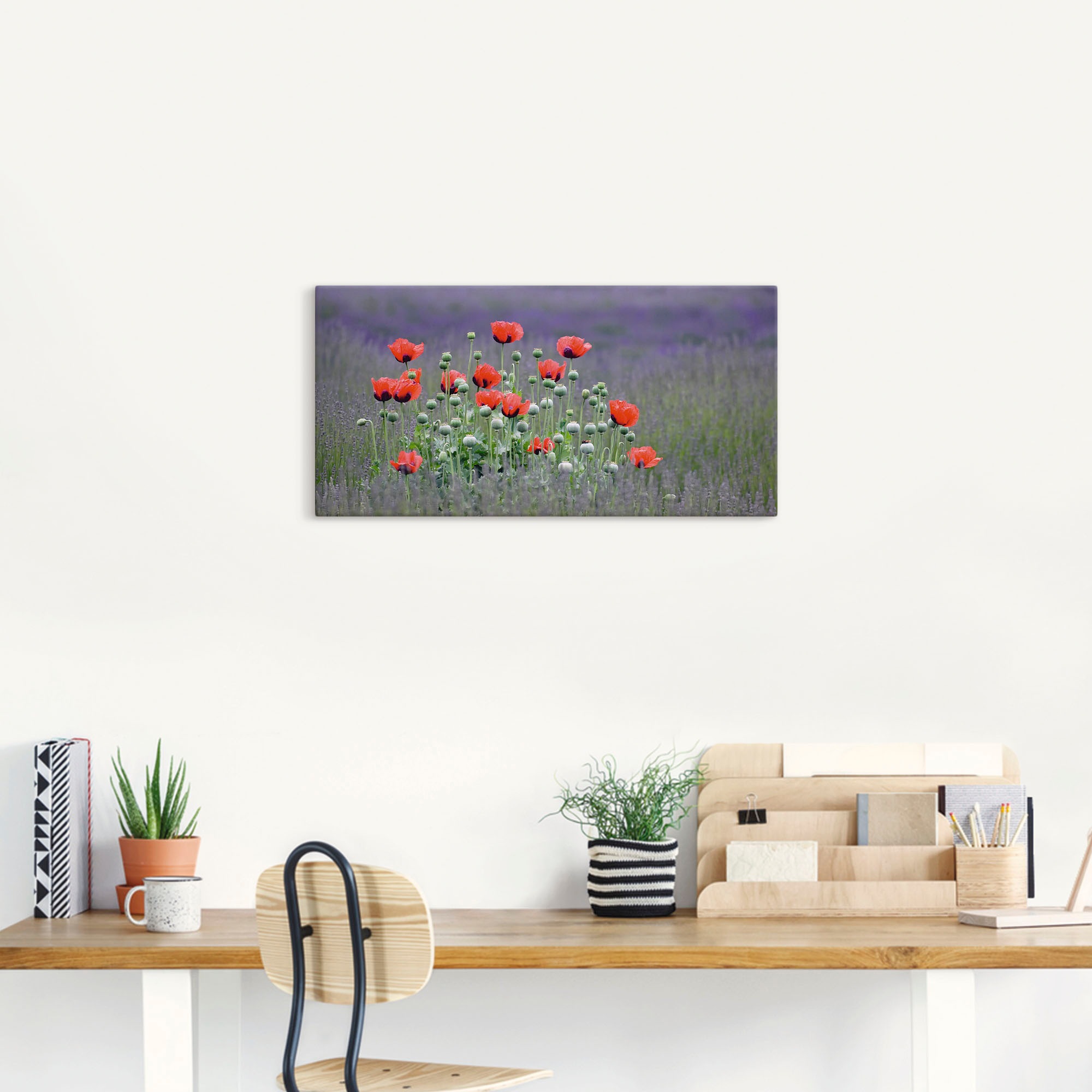 Artland Wandbild »Lavendelfarm in Sequim - Mohnblumen«, Blumenwiese, (1 St. günstig online kaufen