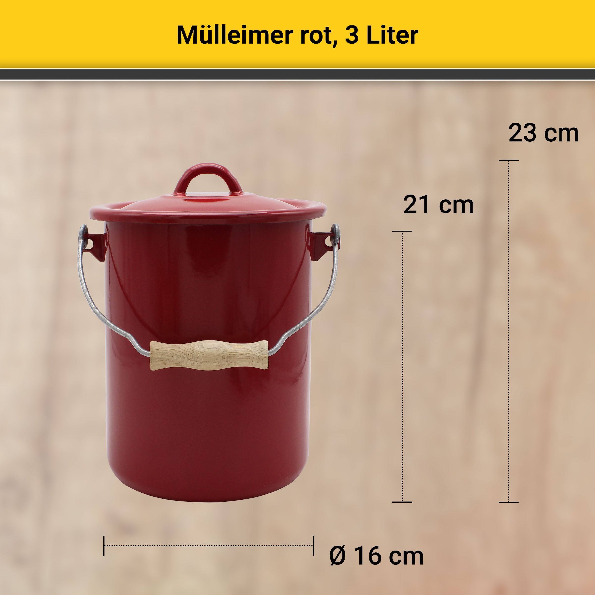 Krüger Mülleimer, schnitt- / kratzfeste Oberfläche, bakterienabweisend, extrem langlebig