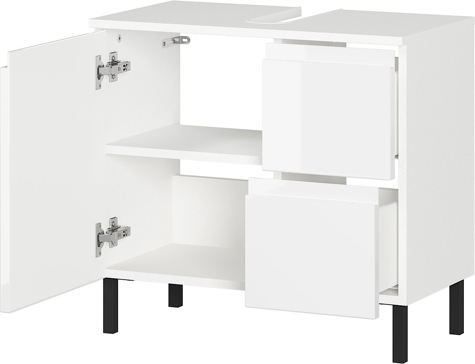 GERMANIA Badmöbel-Set »Scantic«, (5 St.), bestehend aus Kommode, Schrank, Hochschrank, Waschbeckenunterschrank