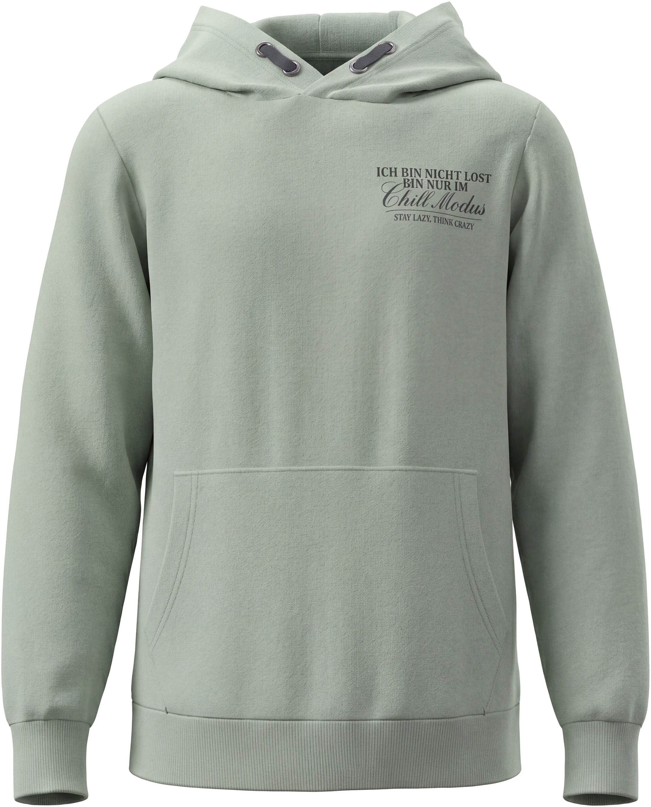 KIDSWORLD Kapuzensweatshirt »Hoodie mit Spruch vorne und hinten«, mit Kapuze, Langarm, hüftbedeckend, mit Kängurutasche

