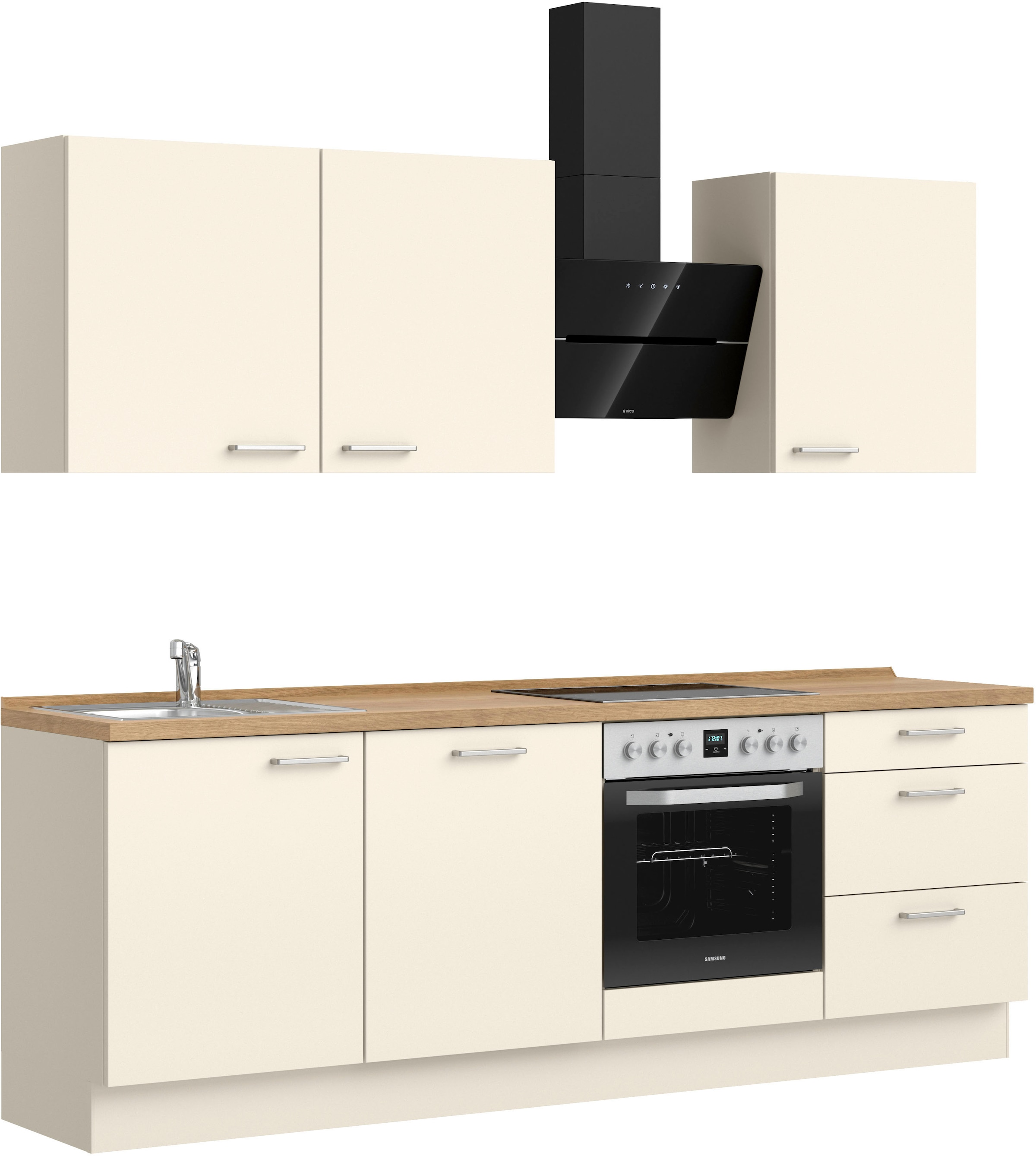 nobilia® Küchenzeile »"Touch II"«, vormontiert, Ausrichtung wählbar, Breite 240 cm, wahlw. mit E-Geräten