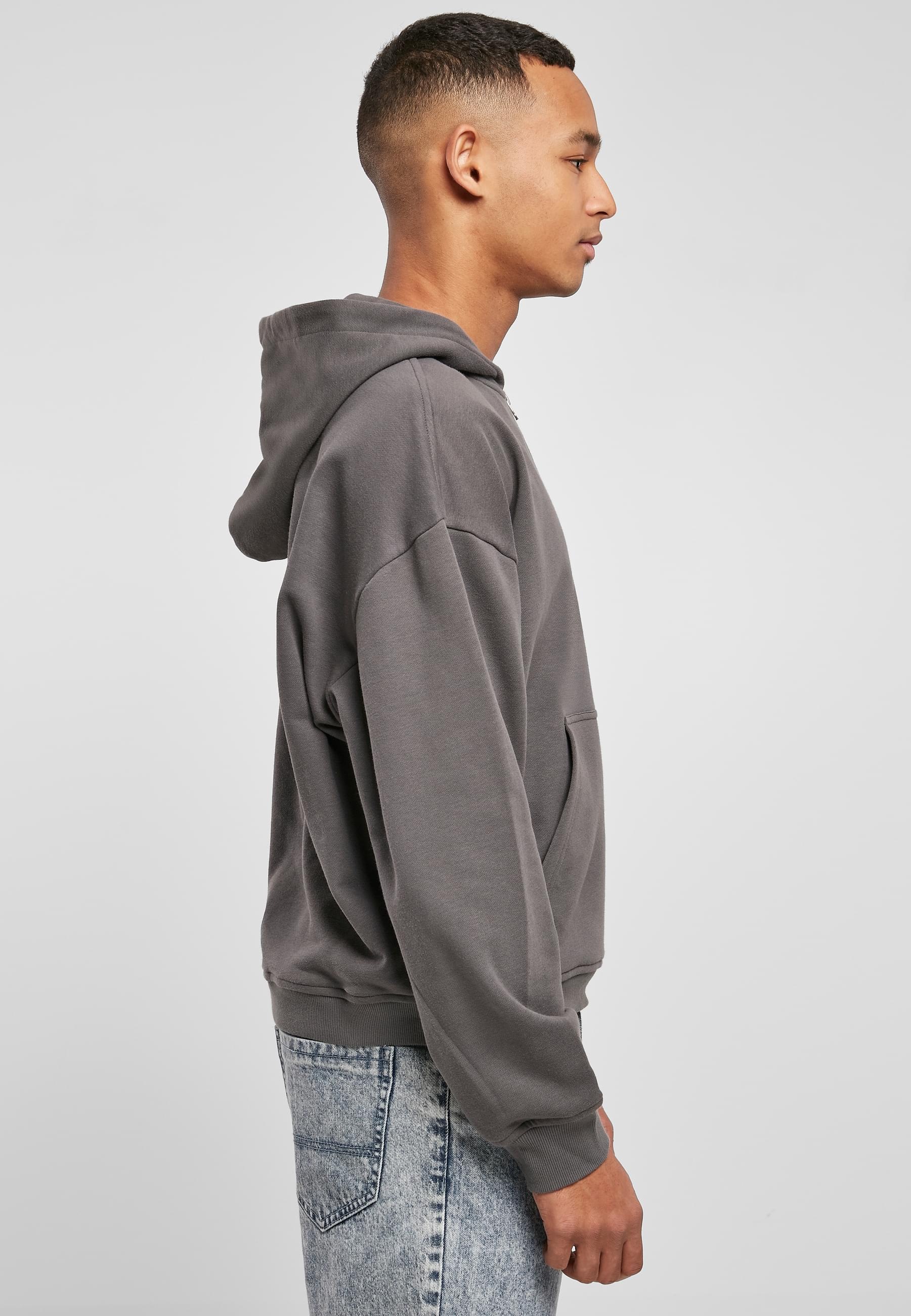 URBAN CLASSICS Sweatjacke »Urban Classics Herren Boxy Zip Hoody« 1 Stk. tlg.