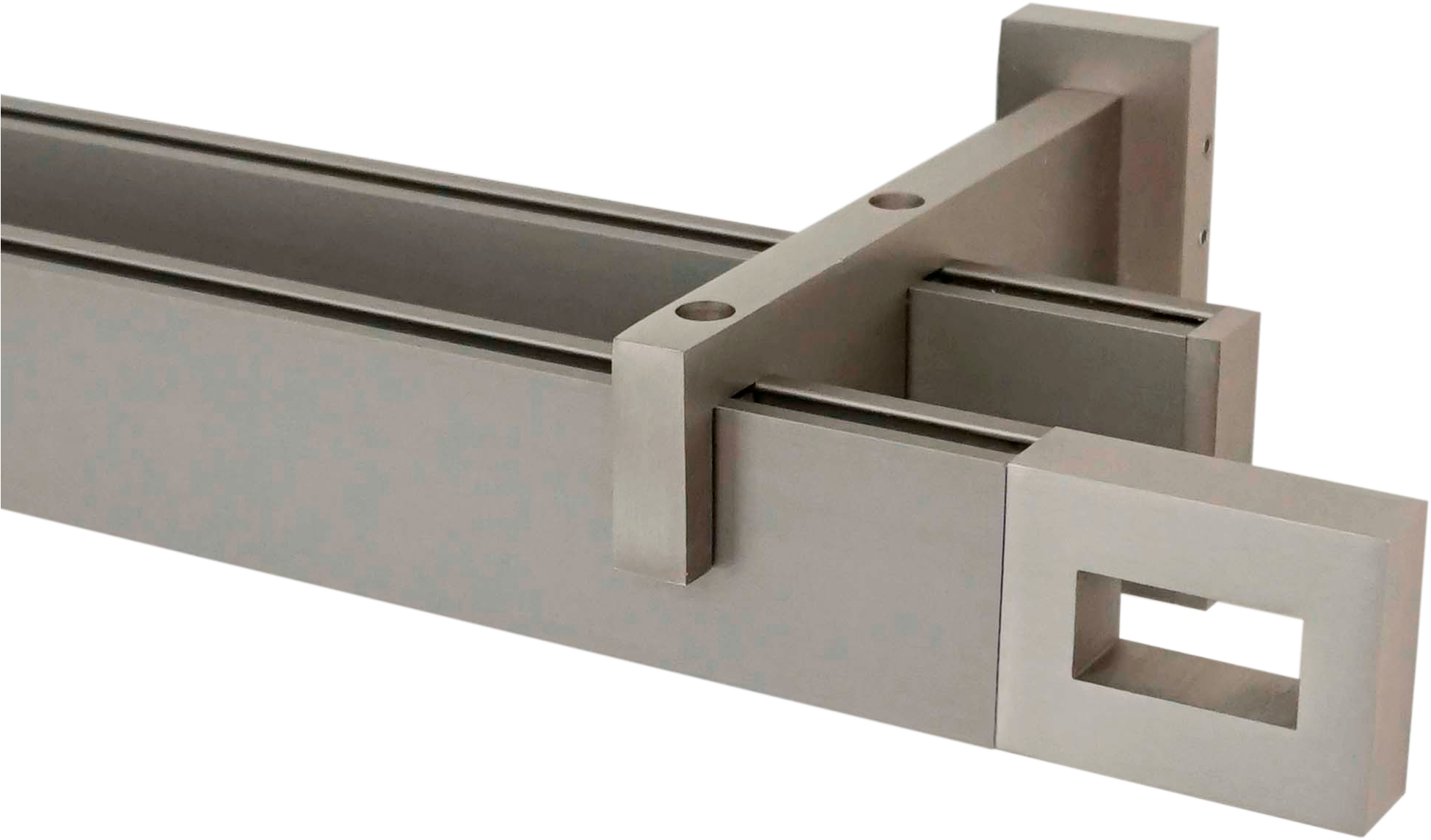 GARESA Gardinenstange »FLAT«, 2 läufig-läufig, Wunschmaßlänge, Rechteckprofil, Wandmontage, perfekter Lauf, modern, verlängerbar