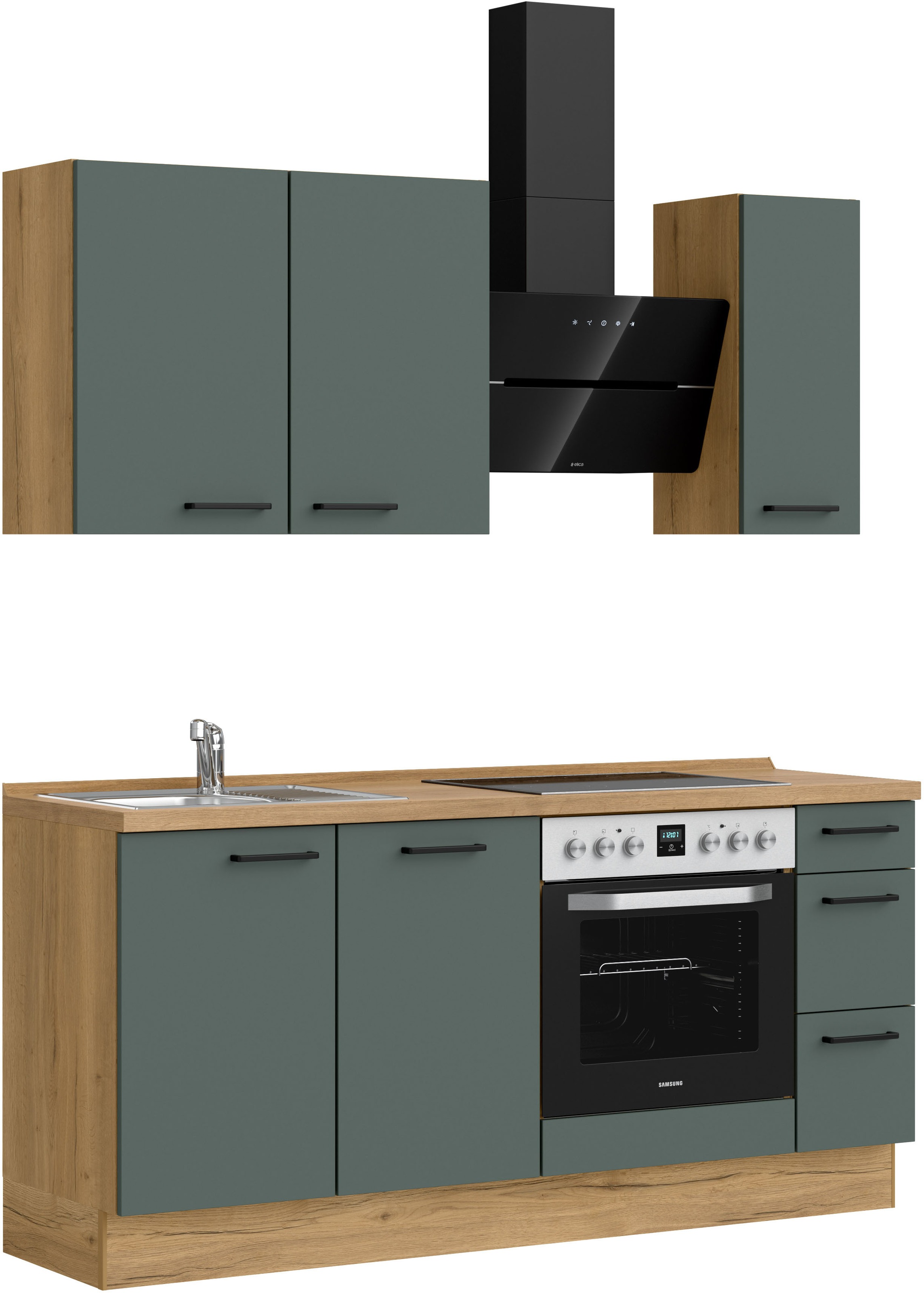 nobilia® Küchenzeile »"Easytouch II"«, vormontiert, Ausrichtung wählbar, Breite 180 cm, wahlw. mit E-Geräten