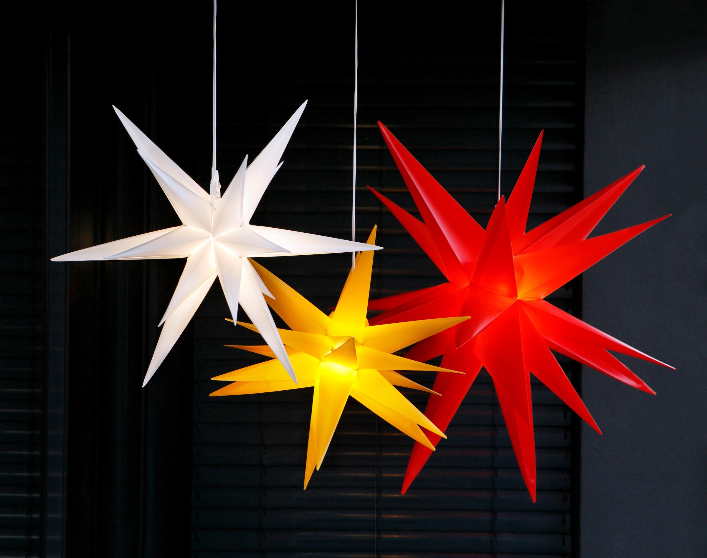 BONETTI LED Stern »Weihnachtsstern, 3D-Optik«, auf 6-Stunden-Timer, Weihnachtsdeko Raten 57 Ø mit bestellen cm, aussen