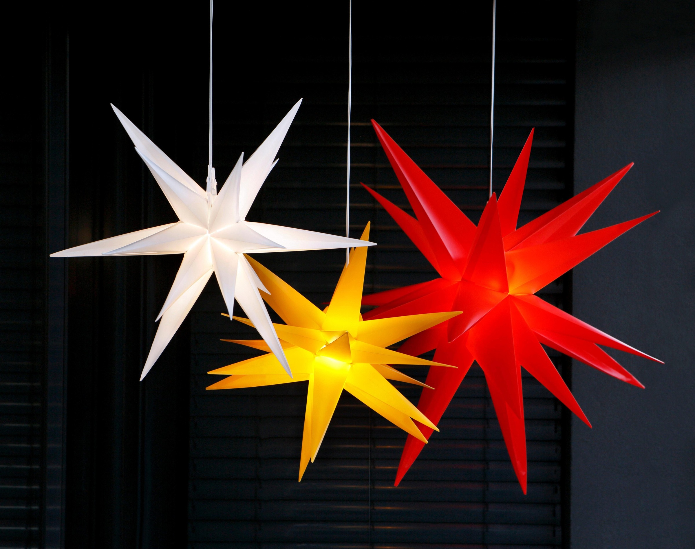 BONETTI LED Ø 57 »Weihnachtsstern, Raten bestellen aussen cm, Weihnachtsdeko Stern auf 3D-Optik«, mit 6-Stunden-Timer