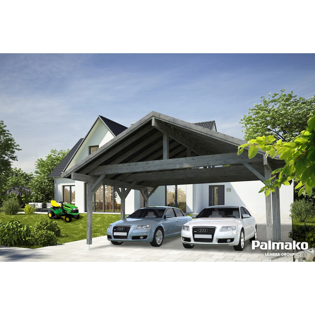 Palmako Einzelcarport »Robert«, Holz, hellgrau