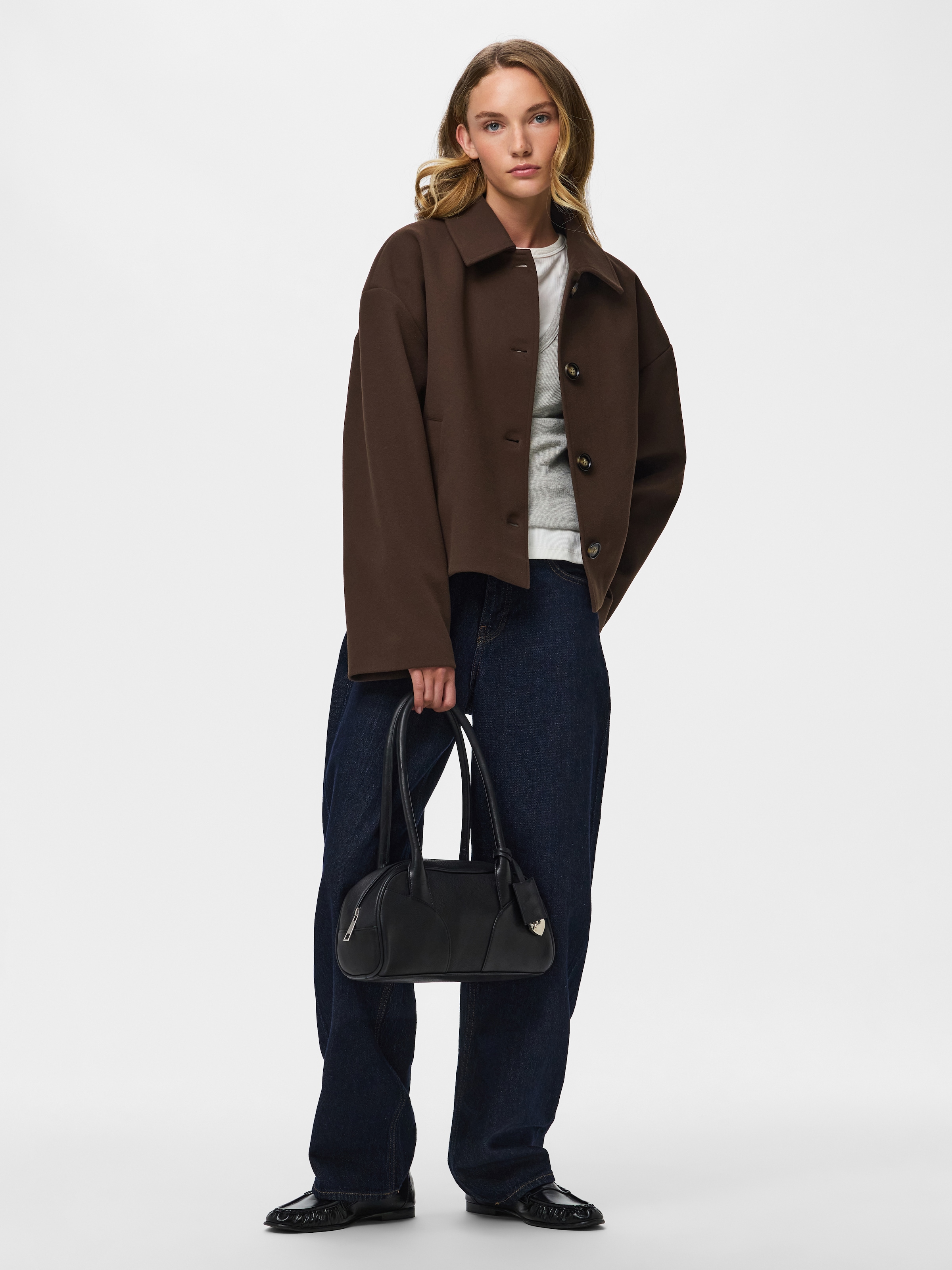 pieces Kurzjacke »PCAYA SHORT COAT NOOS BC« Kunstfaser