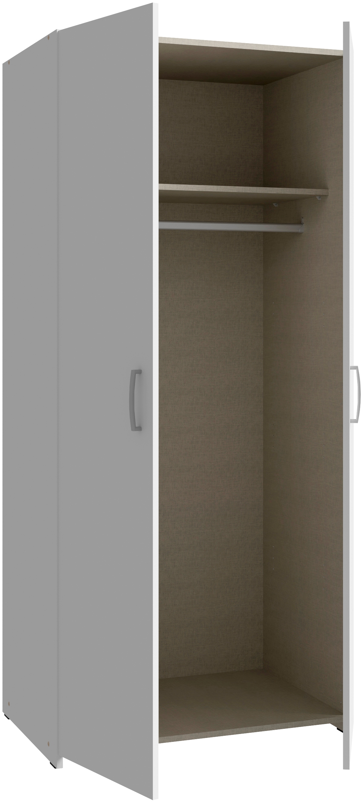 FORTE Drehtürenschrank, 2 Dekore, Mehrzweckschrank, Einlegeböden optional