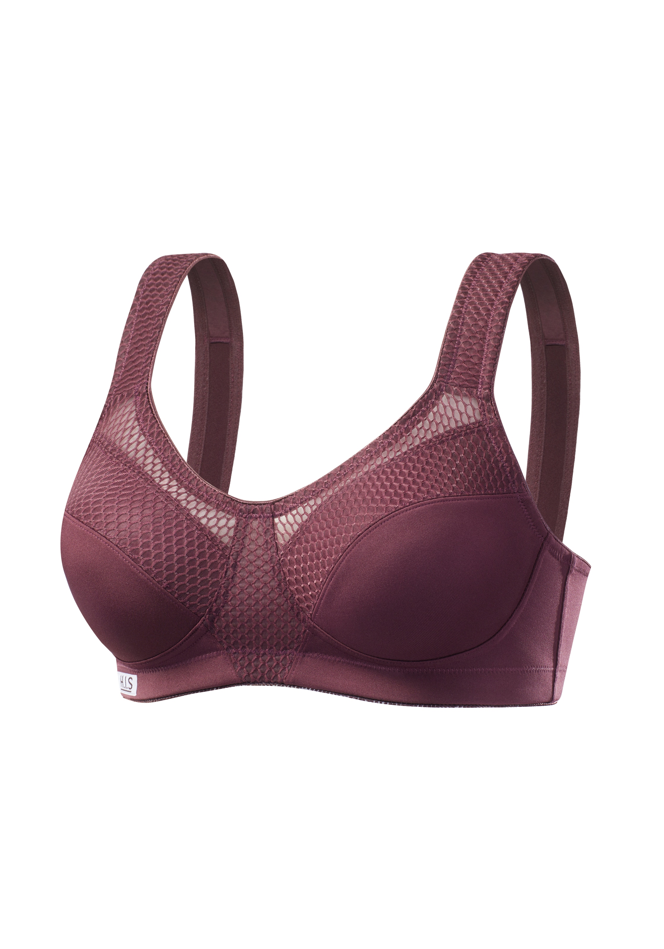 H.I.S Sport-BH »ohne Bügel aus schnell trocknendem COOLMAX®-Material« mit breiten, wattierten Trägern, große Größen