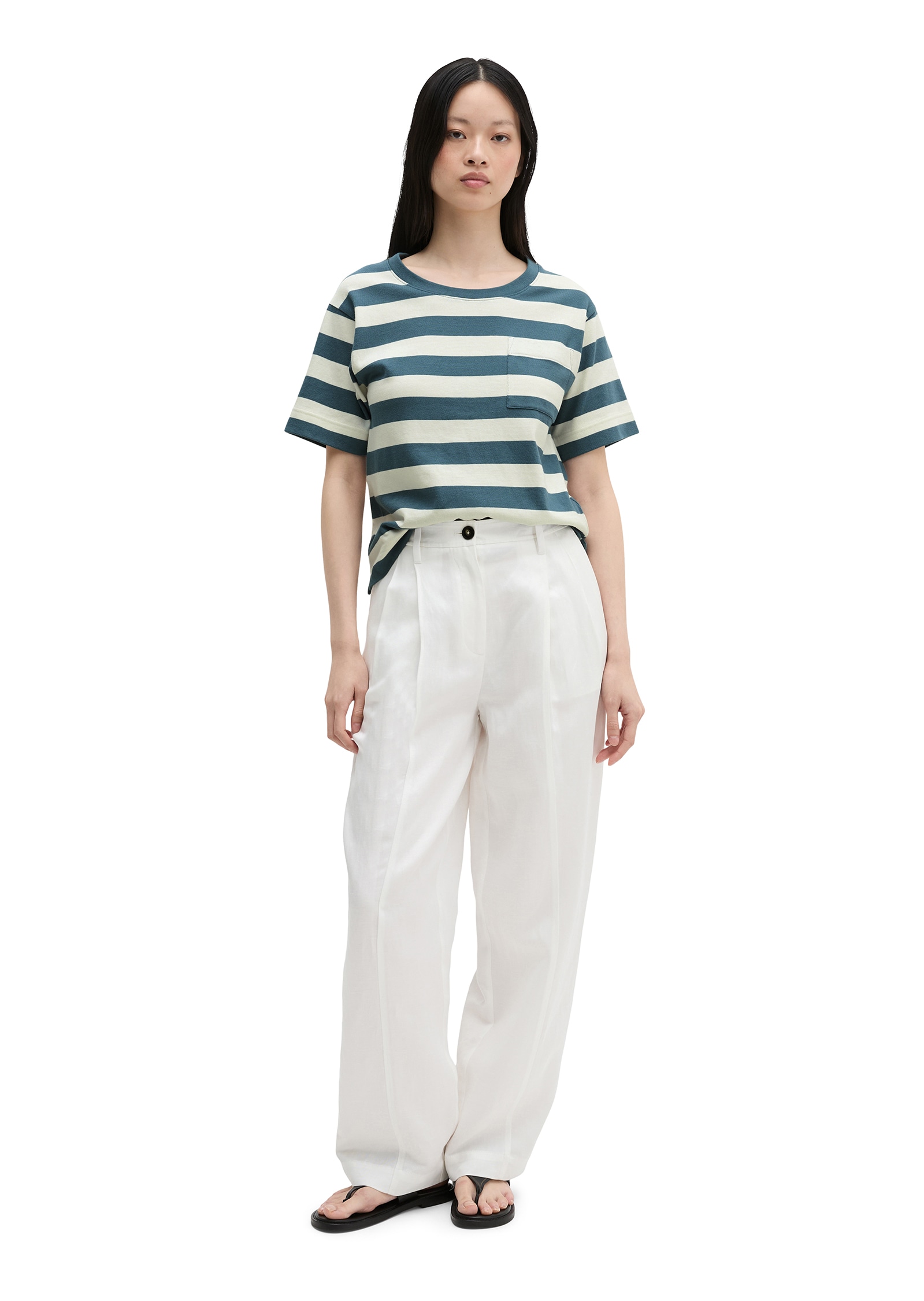 Marc O'Polo T-Shirt gestreift, loose aus weichem Single Jersey