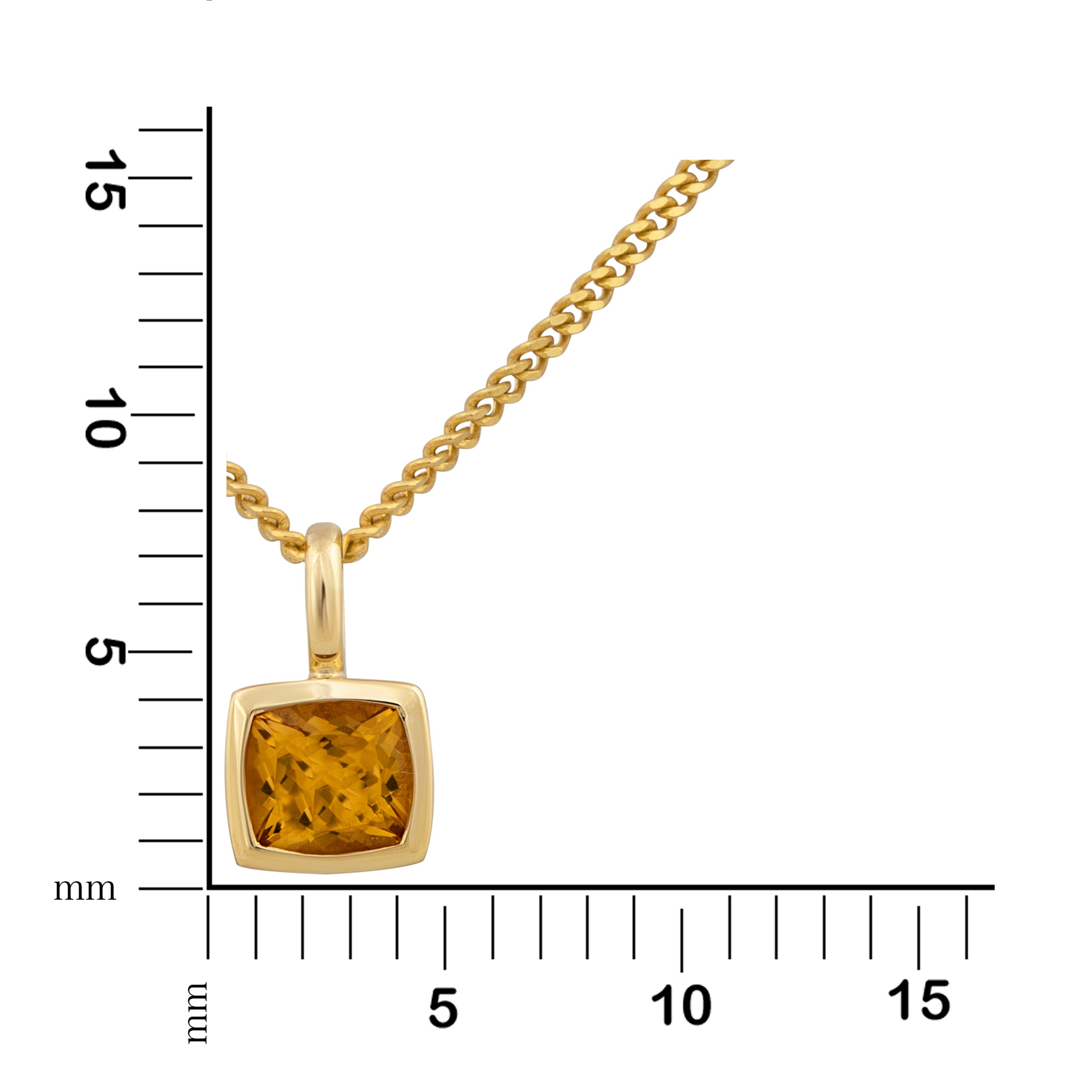 Orolino Kette mit Anhänger »Gold 585 mit echtem Citrin 5x5mm«