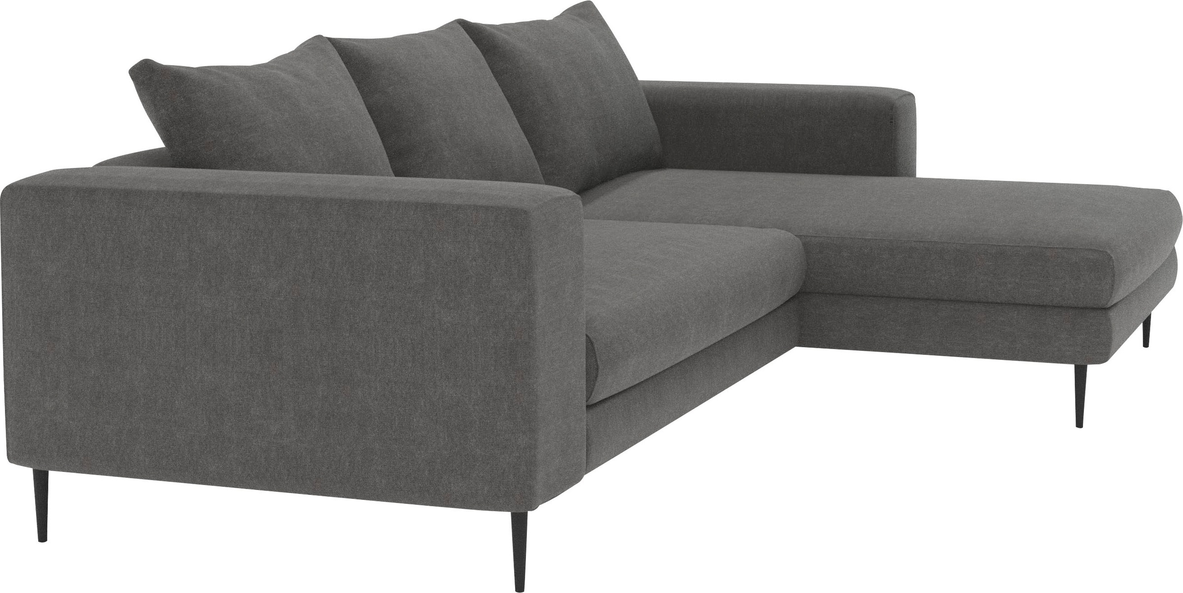 INOSIGN Ecksofa »Aurora, L-Form, mit extra breiter Recamiere, 324 x 170 cm (BxT)«, Designsofa mit tollem Sitzkomfort, extra hohe Metallfüße schwarz