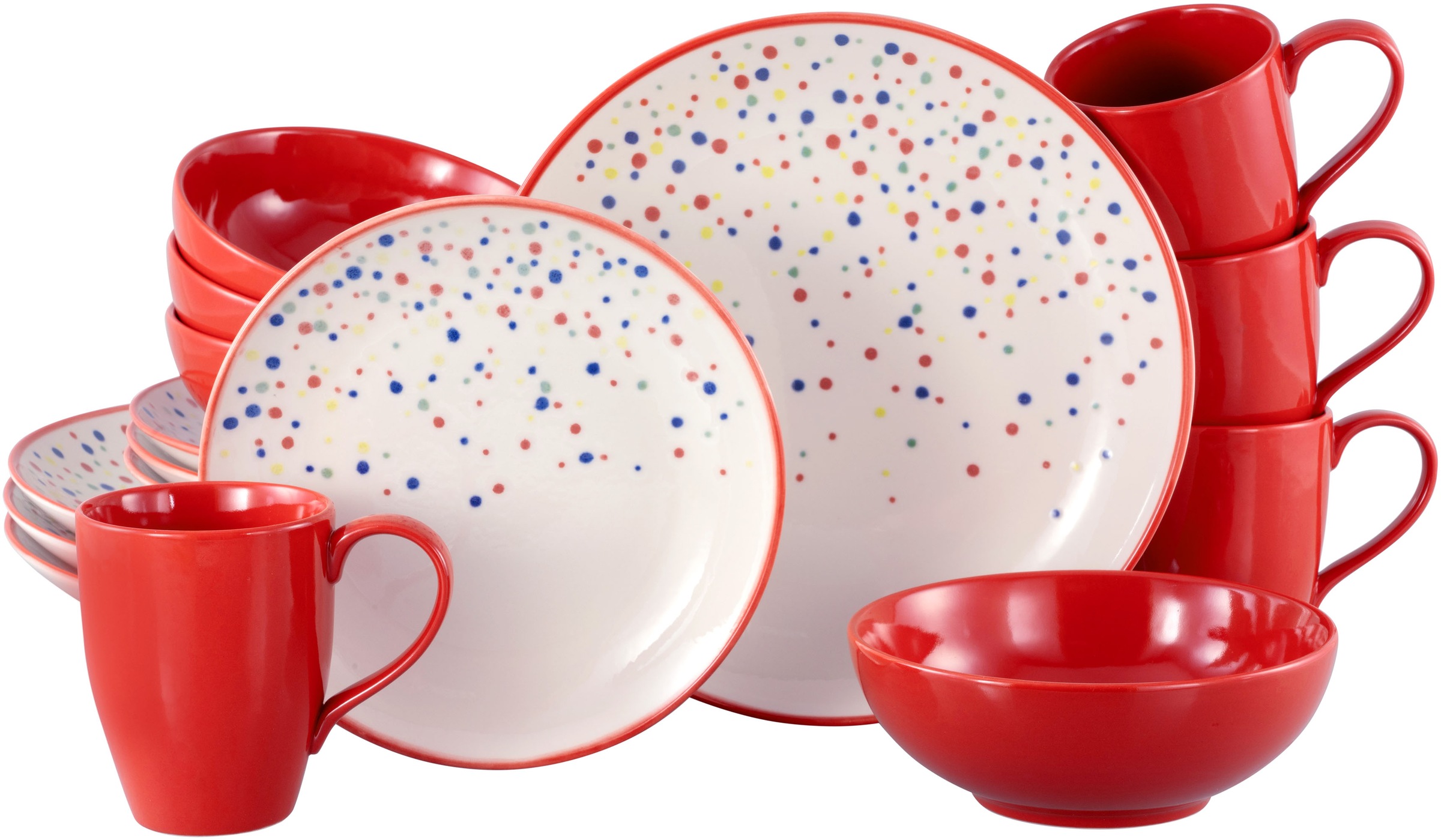 CreaTable Kombiservice »Joy, Kombi-Service 16-tlg.«, (Set, 16 tlg.), Unrege günstig online kaufen