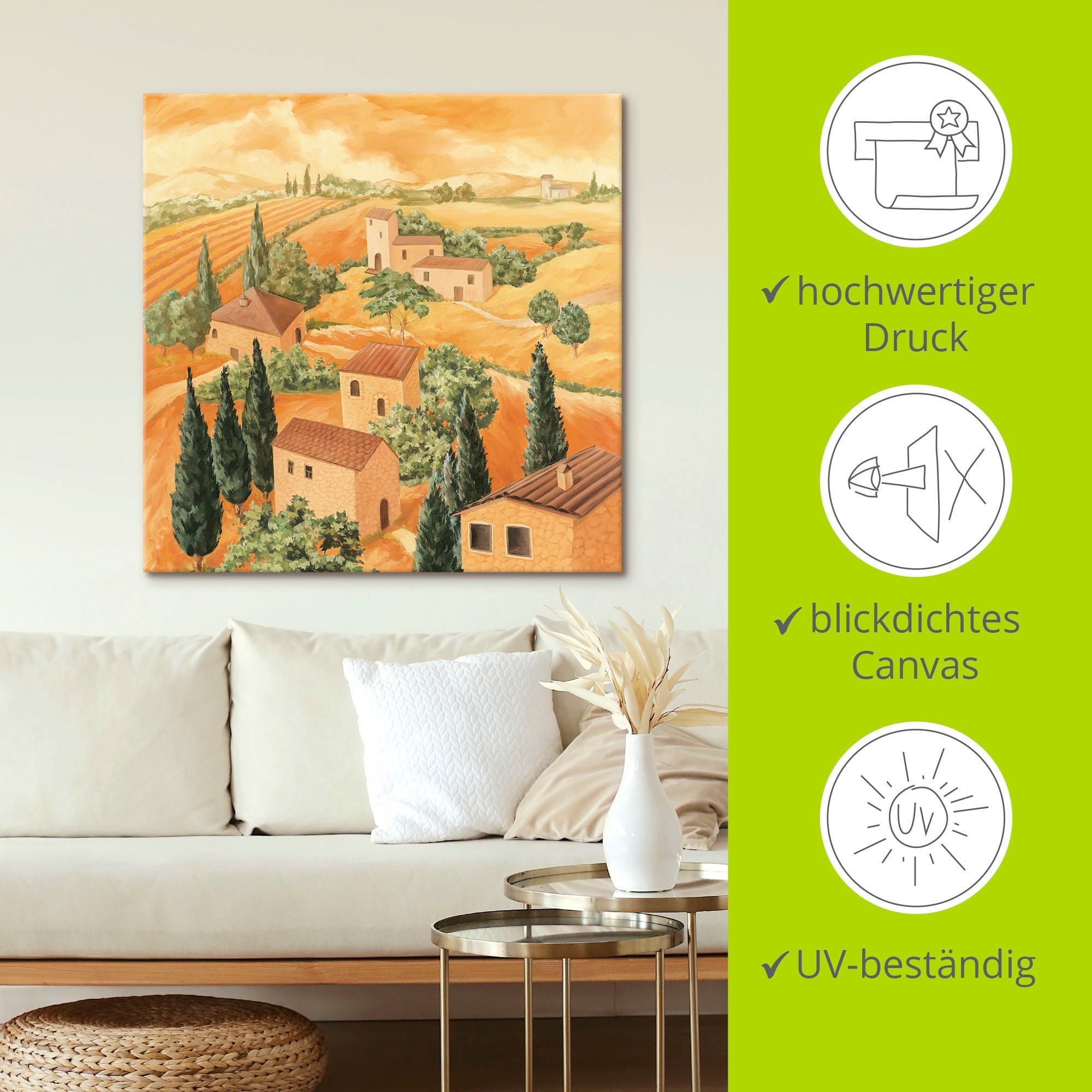 Artland Wandbild »Landschaft Italien«, Europa, (1 St.), als Alubild, Outdoorbild, Leinwandbild, Poster in verschied. Größen