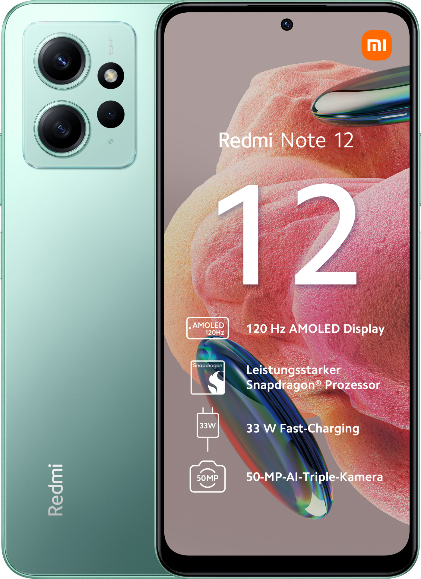Smartphone »Redmi Note 12 4GB+128GB«, Grün, 16,94 cm/6,67 Zoll, 128 GB Speicherplatz,...
