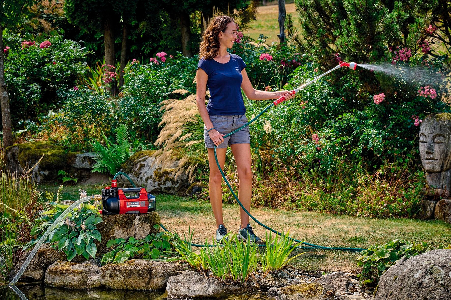 Einhell Akku-Gartenpumpe »Power X-Change AQUINNA 18/28«, mit Leistungsstufenschalter und Überlastschutz