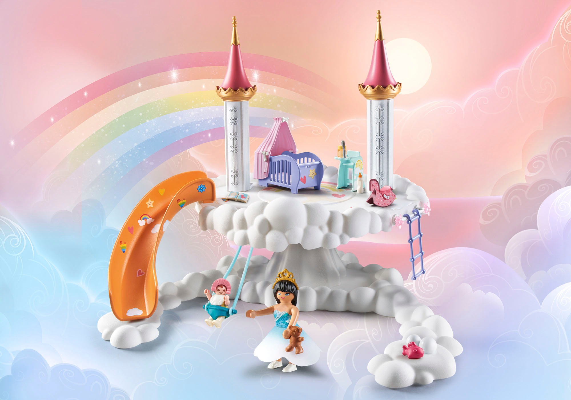 Playmobil® Konstruktions-Spielset »Himmlische Babywolke (71360), Princess Magic«, (63 St.)