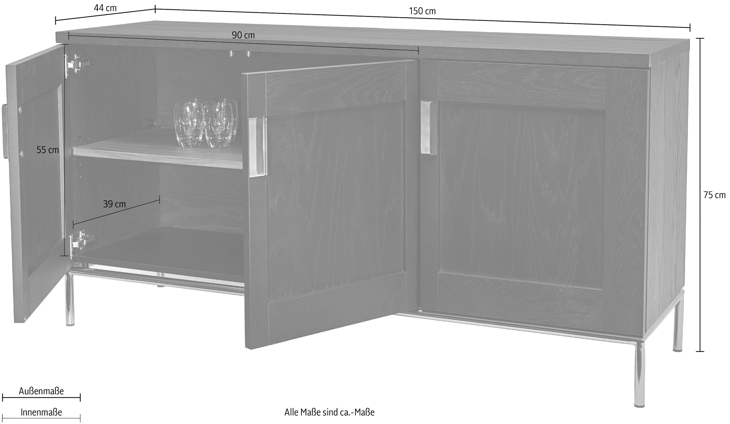 Woodman Sideboard »Parlan«, Kommode, Soft-Close, Breite 150 cm