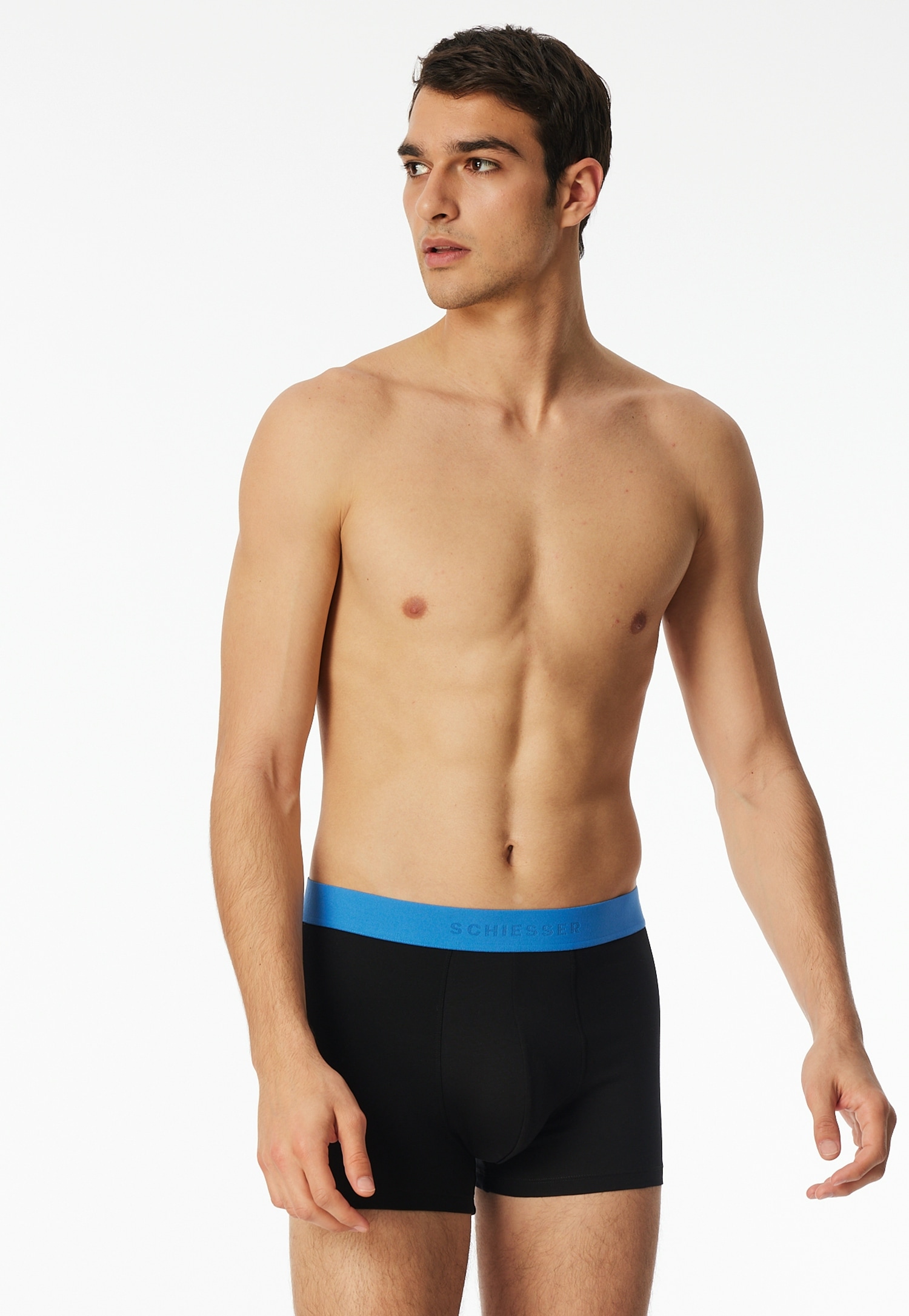 Schiesser Boxershorts »"95/5"«, (3er Pack), mit farbigem Logobund
