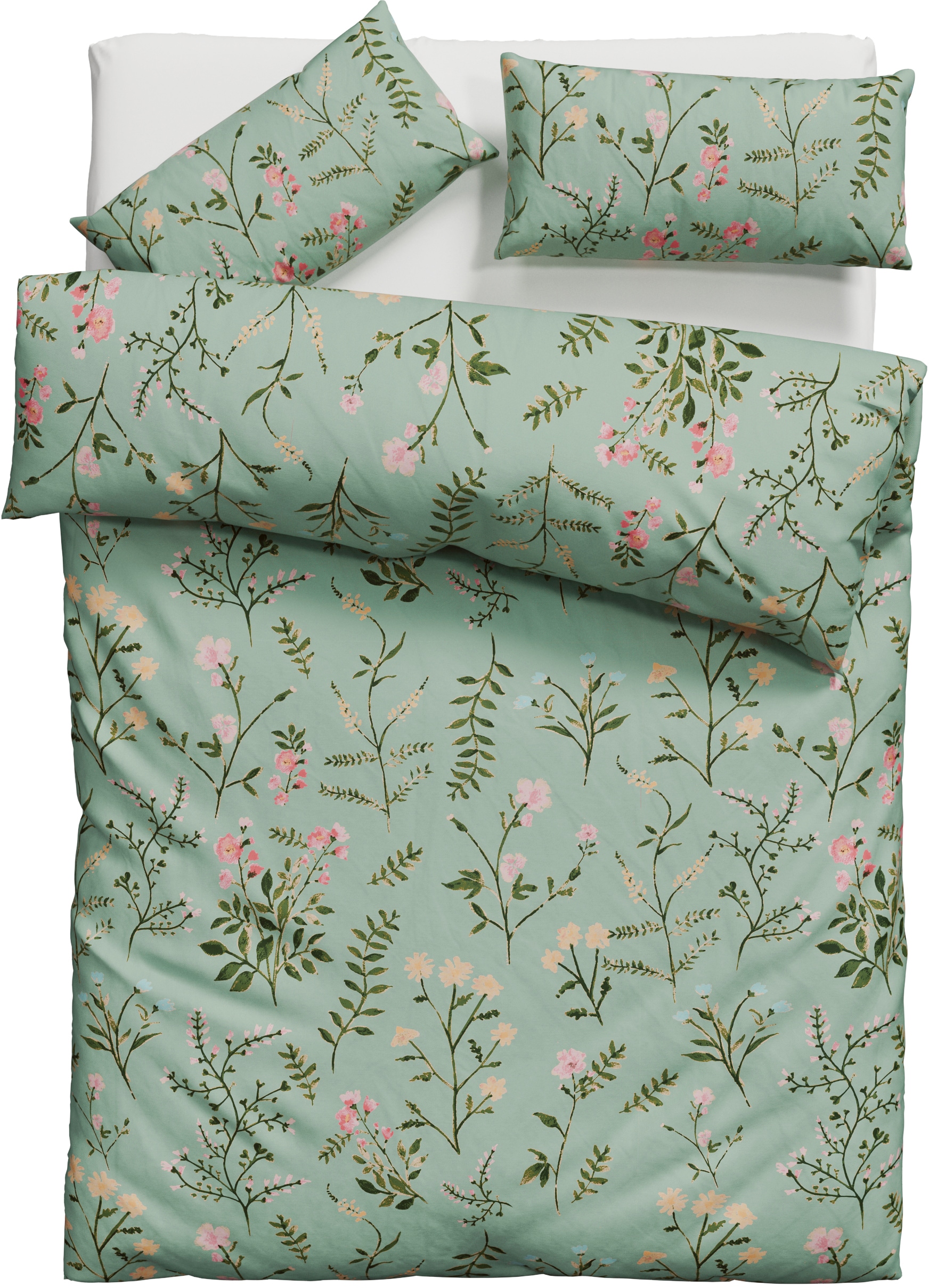 OTTO home Bettwäsche »Claara« 2 Stk. tlg. mit Blumen Design, skandinavisch, günstig online kaufen