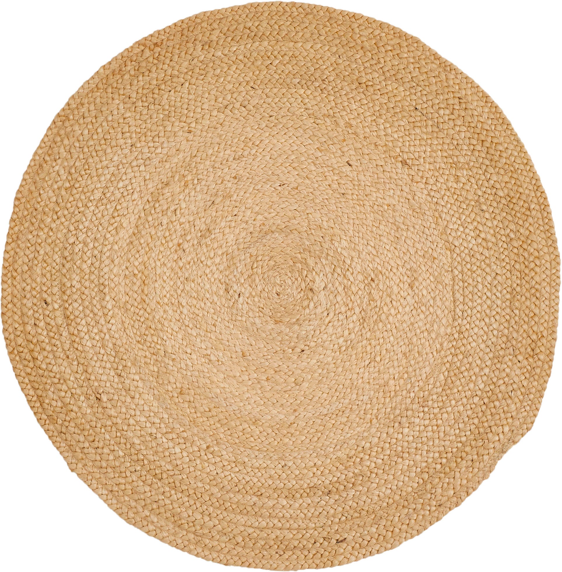 LUXOR living Teppich »Ibo, Juteteppich«, rund, 7 mm Höhe, Wendeteppich, handgeflochten, Naturfaser, Boho-Style, Wohnzimmer