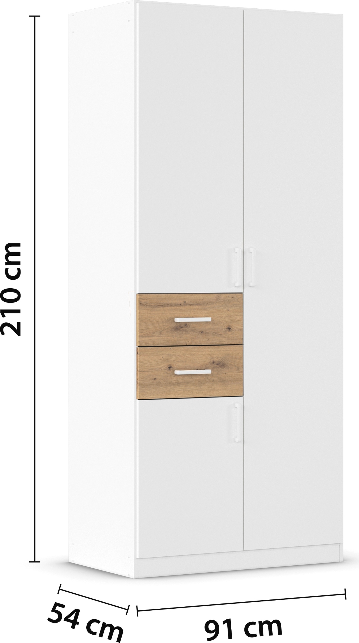 rauch Drehtürenschrank »Kleiderschrank Schrank Garderobe MAIKA mit Dekor-Front«, 2 Schubladen, in verschiedenen Breiten, Höhen, Farben, MADE IN GERMANY