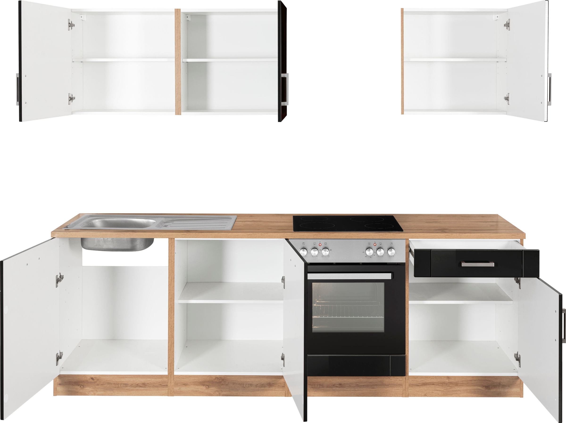 KOCHSTATION Küchenzeile »KS-Tinnum« ohne E-Geräte, Breite 240 cm