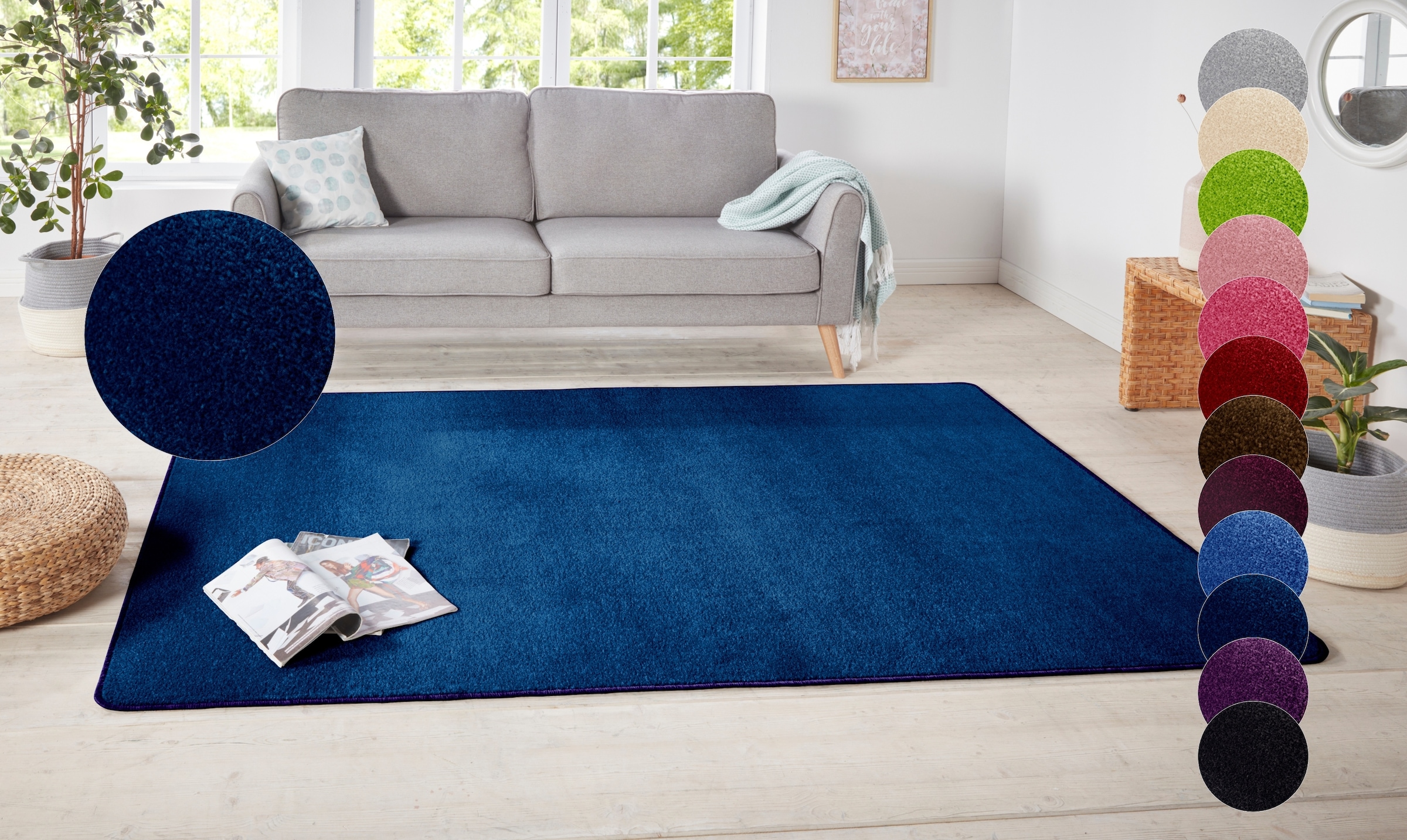 HANSE Home Teppich »Shashi«, rechteckig, 8,5 mm Höhe, Kurzflor, Unifarben, günstig online kaufen