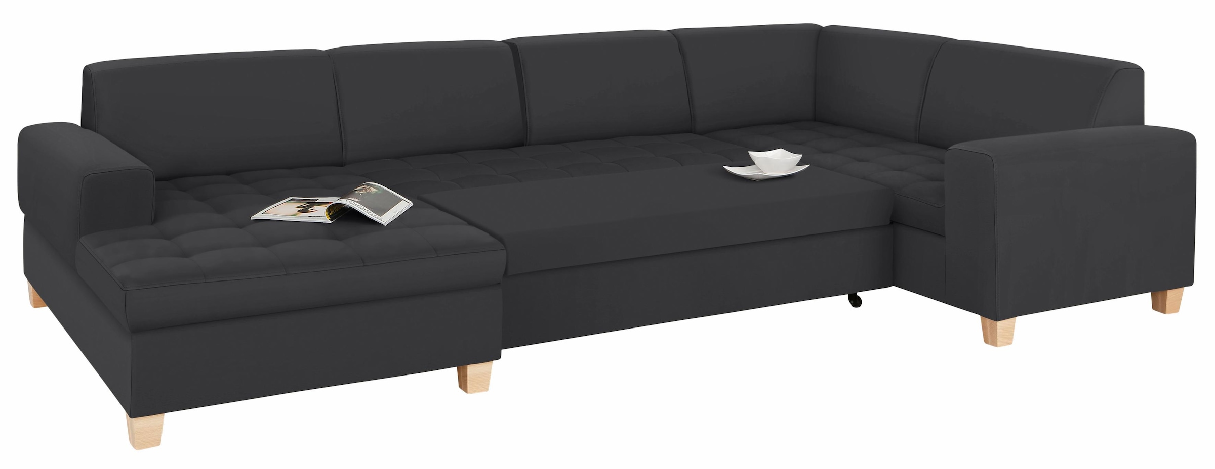 Home affaire Wohnlandschaft »Corby, viel Platz und Komfort, U-Form« wahlwei günstig online kaufen