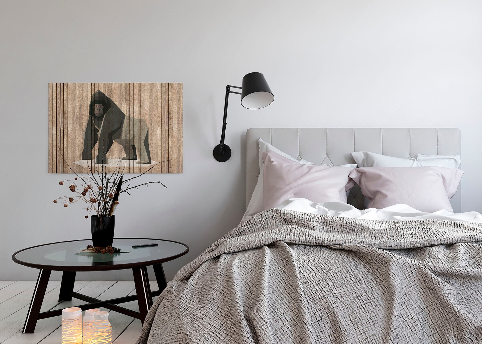 A.S. Création Leinwandbild »born to be wild 3«, Kunst-Tiere-Kinder, (1 St.), Keilrahmen Holzoptik Gorilla Tiere Leinwand-Bild Wohnzimmer modern