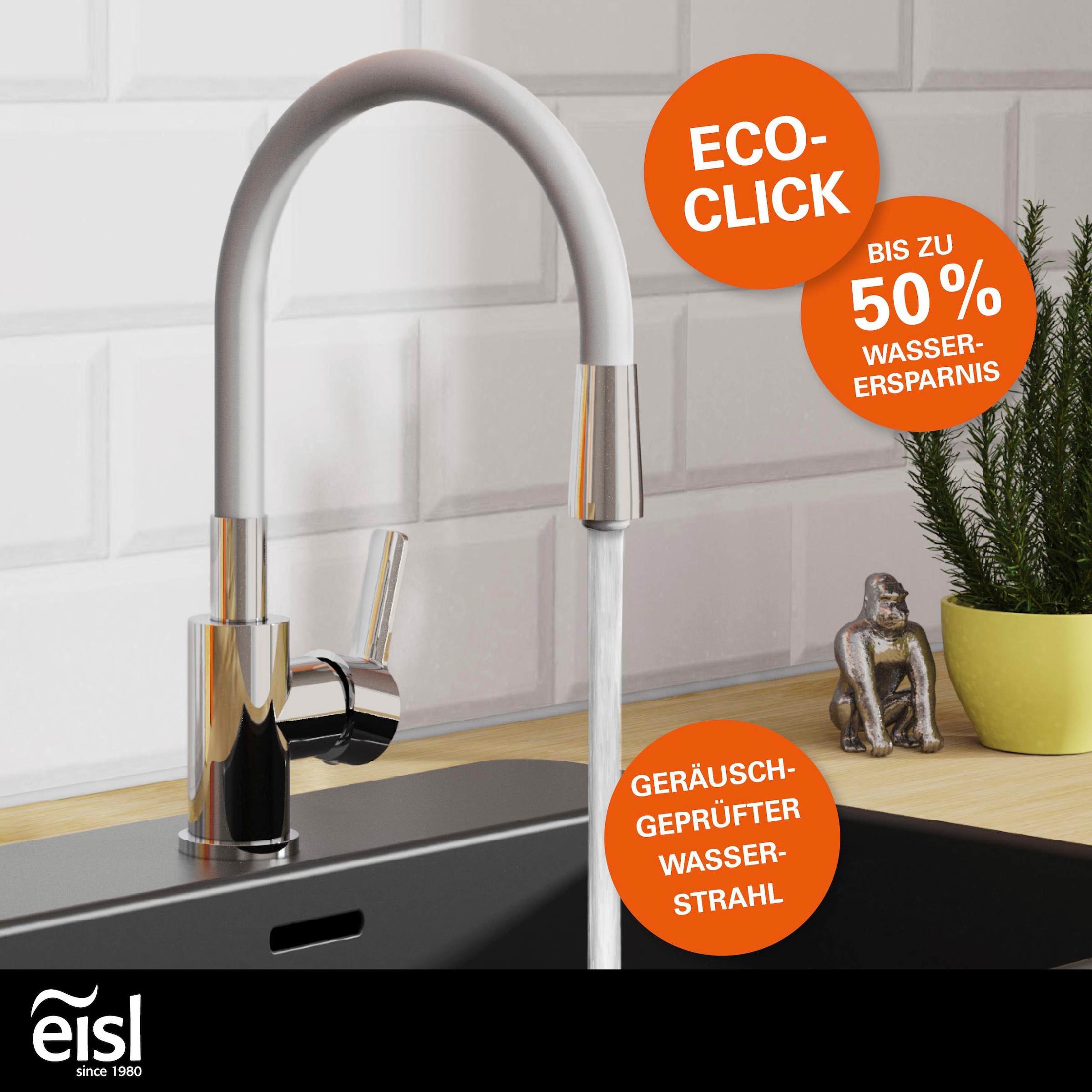 Eisl Spültischarmatur »Flexo« energiesparender Cold-Start, wassersparender Eco-Click,360° schwenkbar