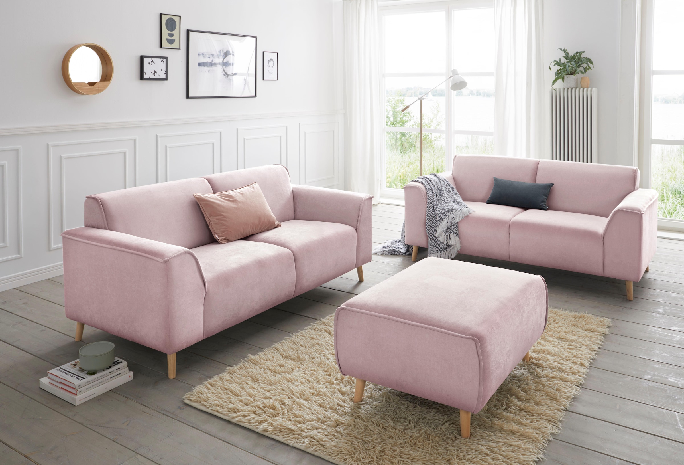 andas 2,5-Sitzer »Janek Scandic Design, elegant und zeitlos« mit Federkern und Keder in scandinavischem Design