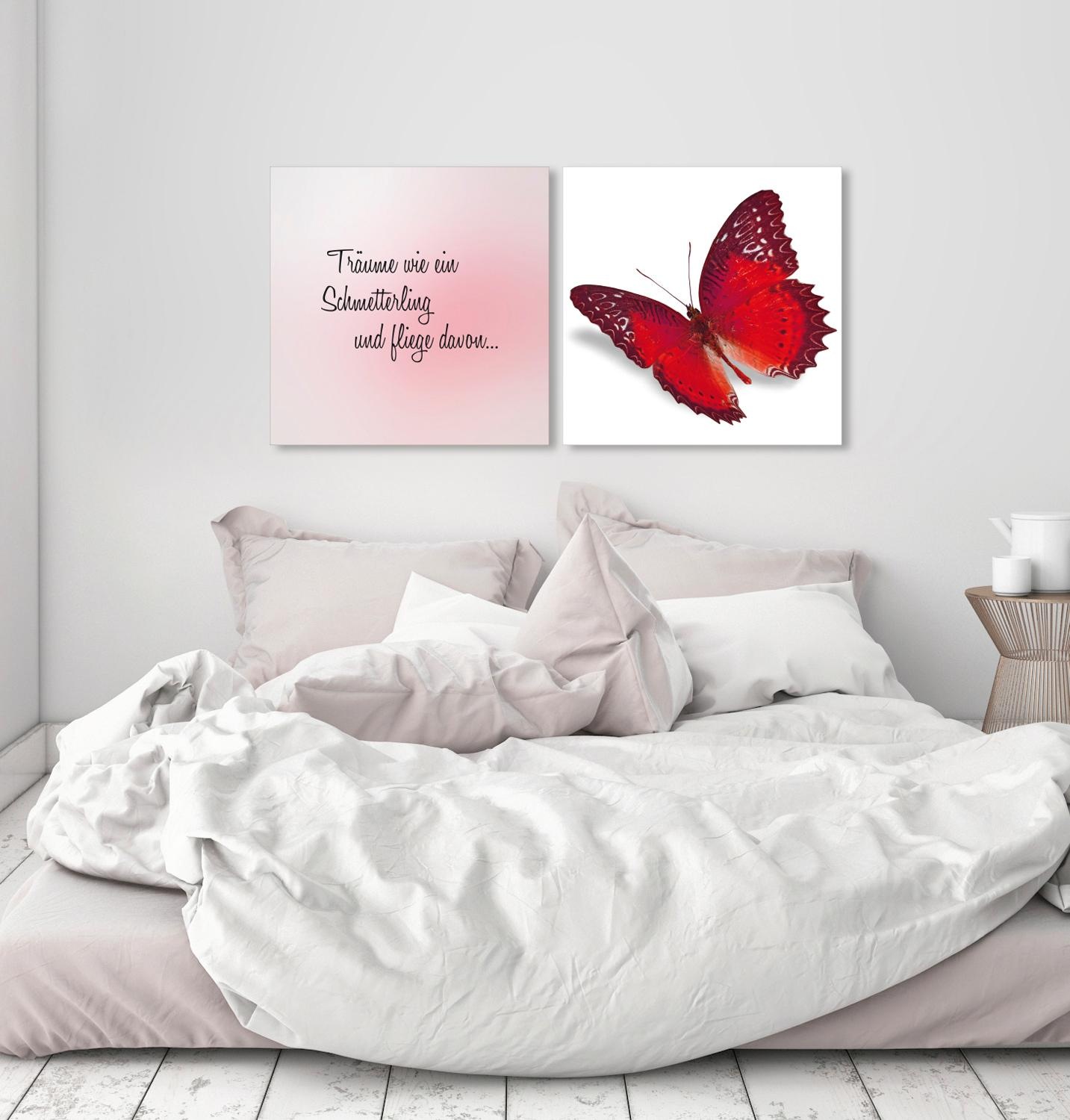 queence Leinwandbild »flieg davon«, Tiere-Schmetterlinge-Kunst-Modern-Spa-S günstig online kaufen