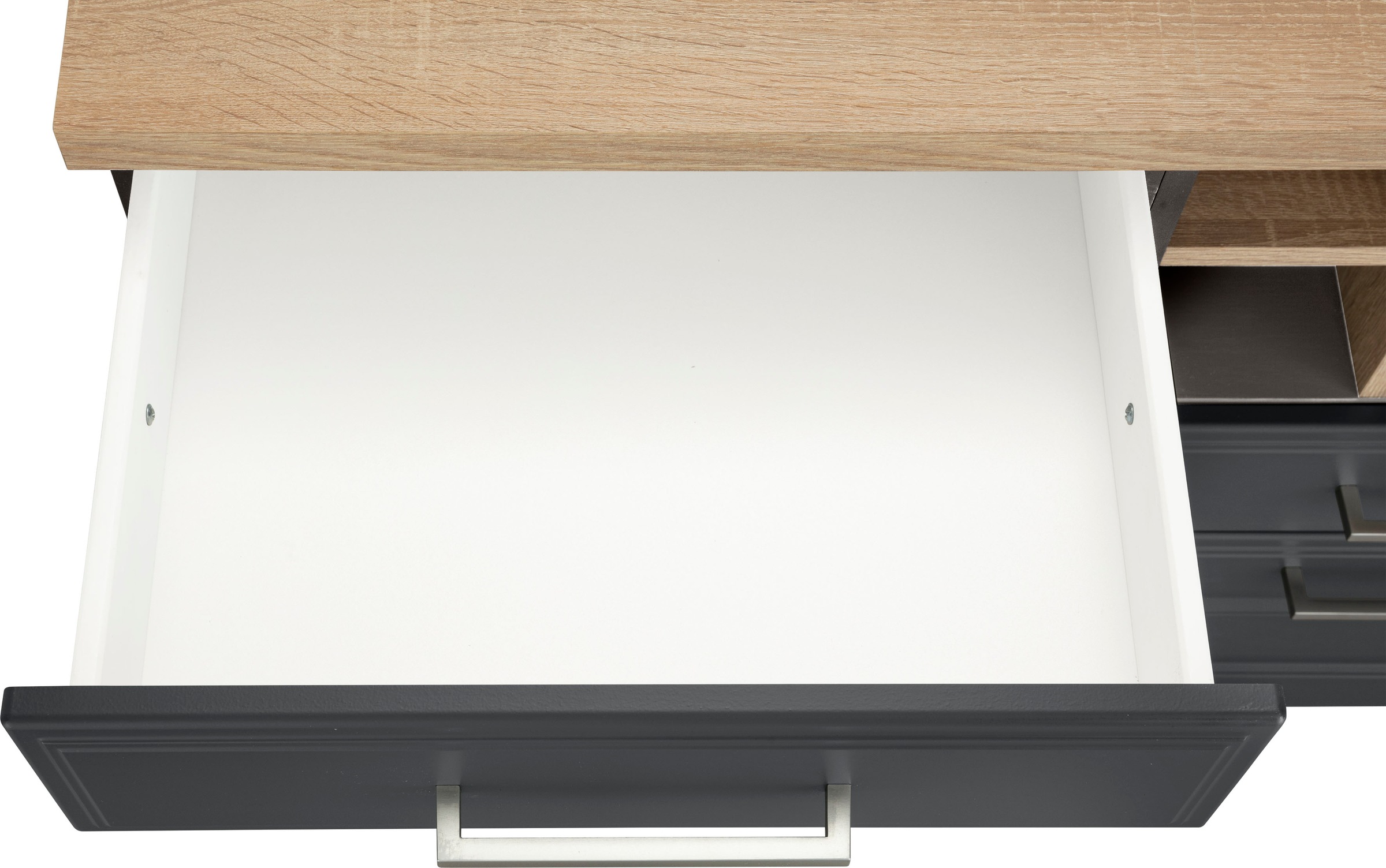 HELD MÖBEL Küchenzeile »Stockholm«, Breite 310 cm, mit hochwertigen MDF Fronten im Landhaus-Stil