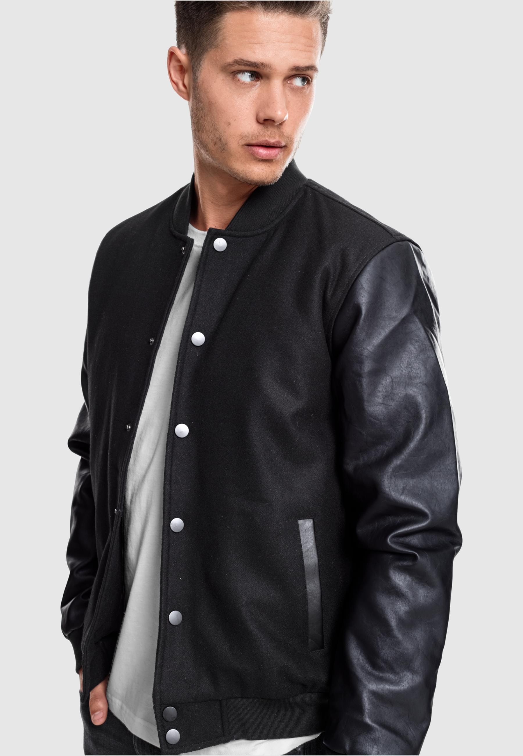 URBAN CLASSICS Allwetterjacke »Urban Classics Herren Oldschool College Jacket« 1 Stk. tlg. ohne Kapuze