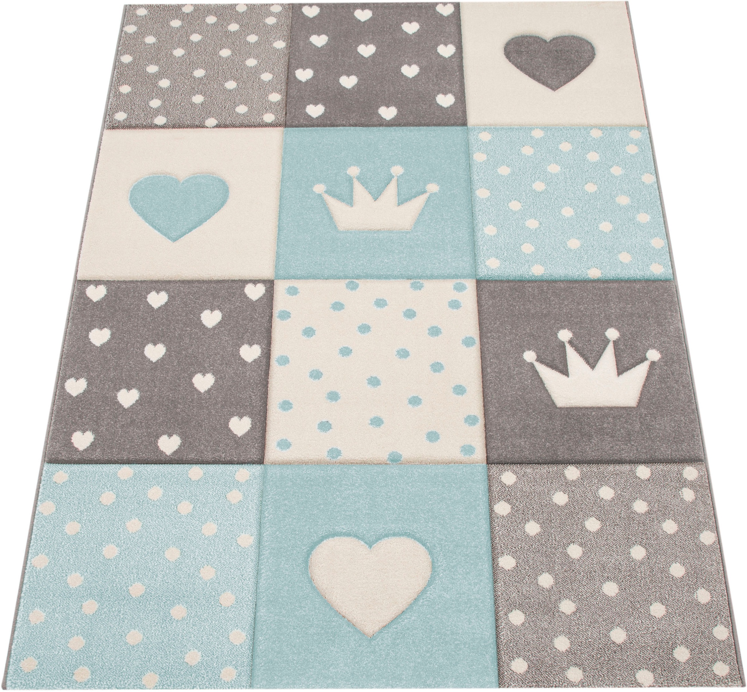 Paco Home Kinderteppich "Cosmo 339" rechteckig 16 mm Höhe Kurzflor, Pastell günstig online kaufen