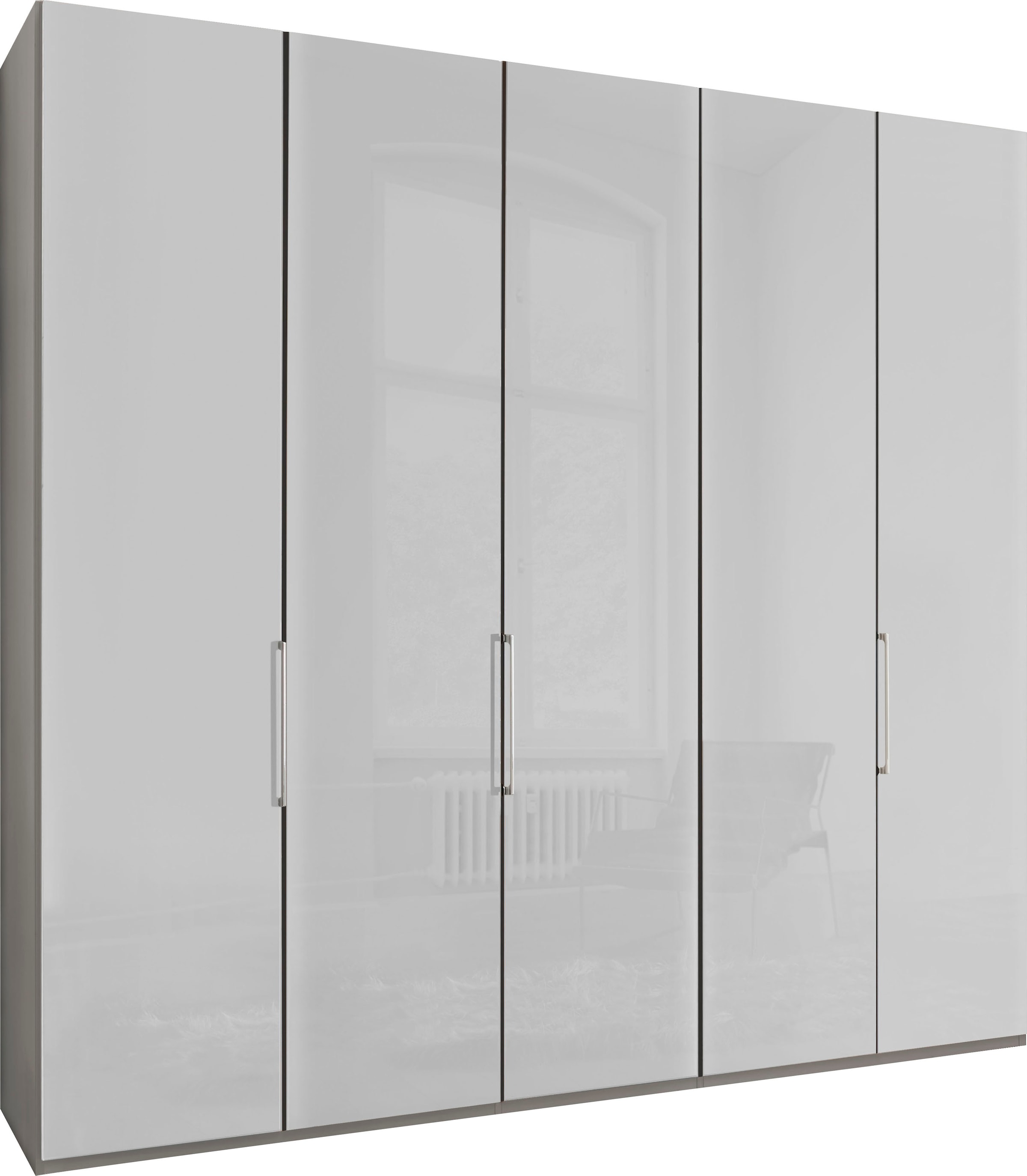 WIEMANN Drehtürenschrank »Monaco, Made in Germany, höhenverstellbare Inneneinteilung«, mit edler Glasfront und hochwertigen Beschläge inkl. Türdämpfung
