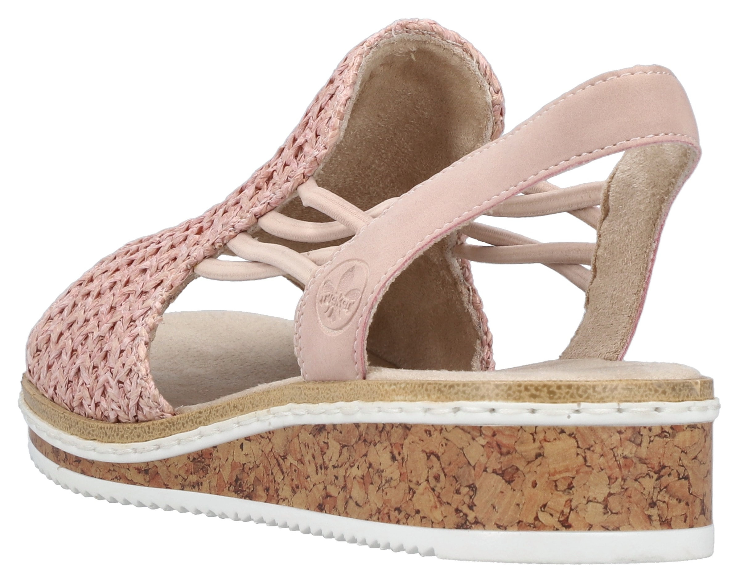Rieker Sandale, Sommerschuh, Sandalette, Keilabsatz, mit seitlichen Gummizügen