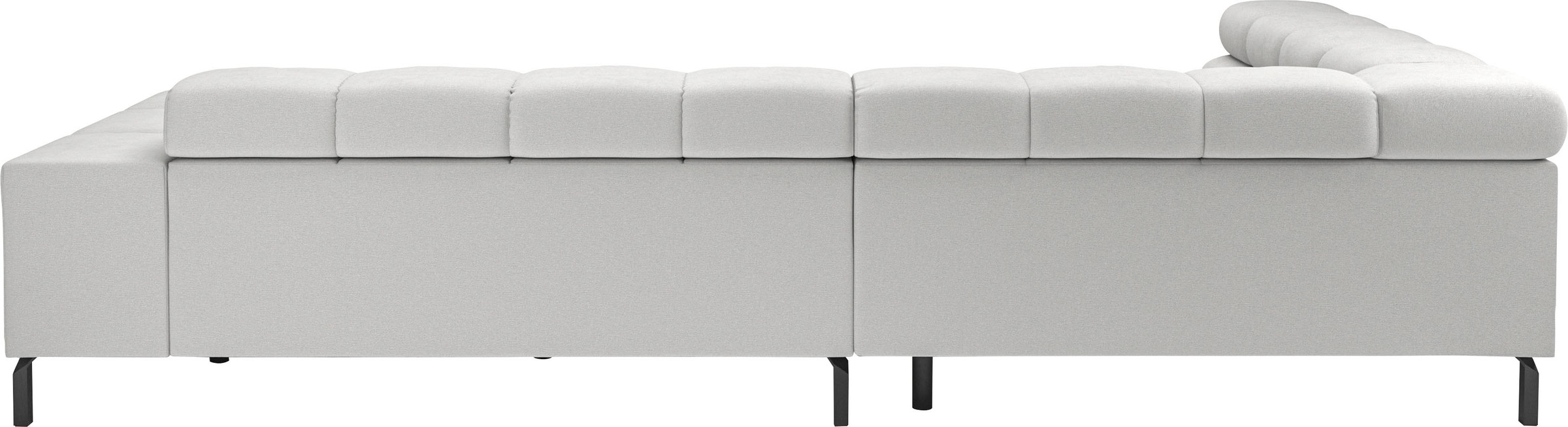 INOSIGN Ecksofa »Ancona New, wahlweise motorische Sitztiefenverstellung, auch in Cord«, feine Steppung, mit Kopfteilverstellung, 3 Zierkissen, L-Form
