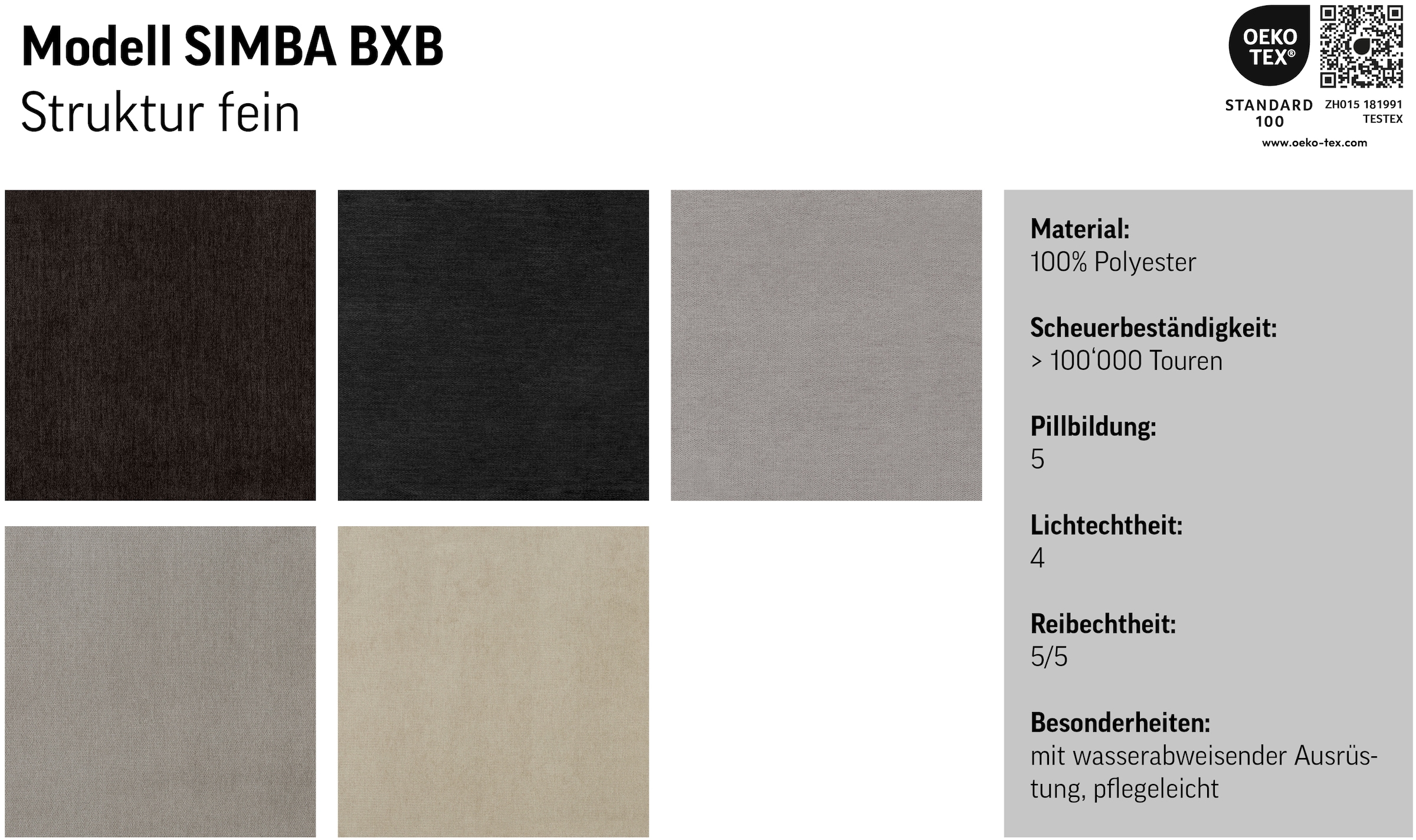 COTTA Boxspringbett »Simba erhältlich in verschiedenen Breiten, Farben und Härtegraden« Bezugsstoff: Struktur fein
