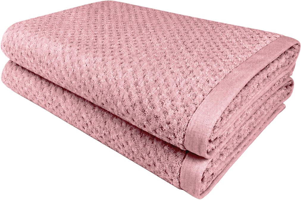OTTO home Saunatuch »Corrin, 2 Premium Saunatücher, 500 gr/m², 90x180cm« 100% Baumwolle, mit Struktur, weich, uni, 5 Jahre Garantie