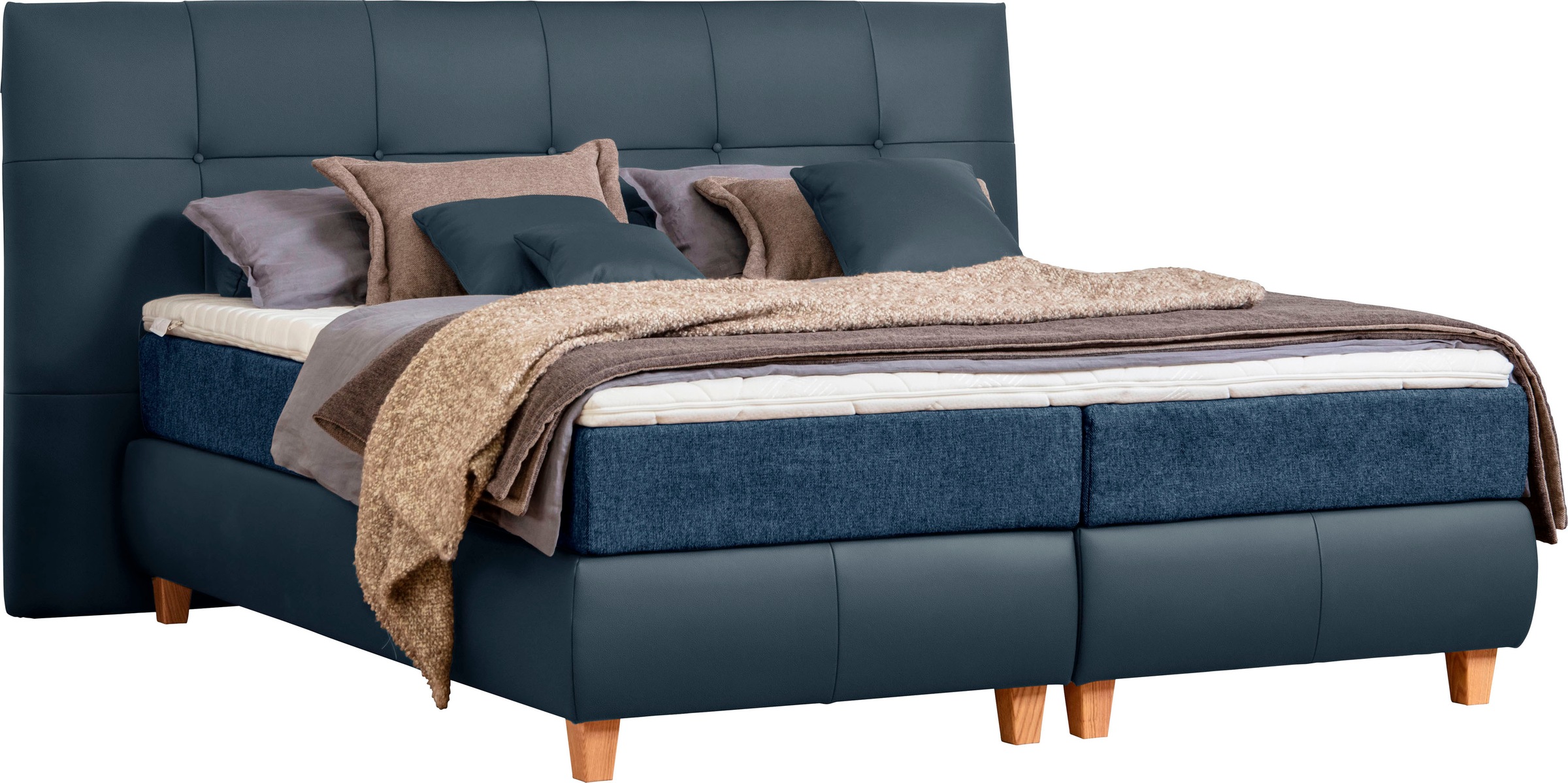 alina Boxspringbett »Luella«, ADA trendline Boxspringbett, inkl. Matratze und Viscoschaum-Topper