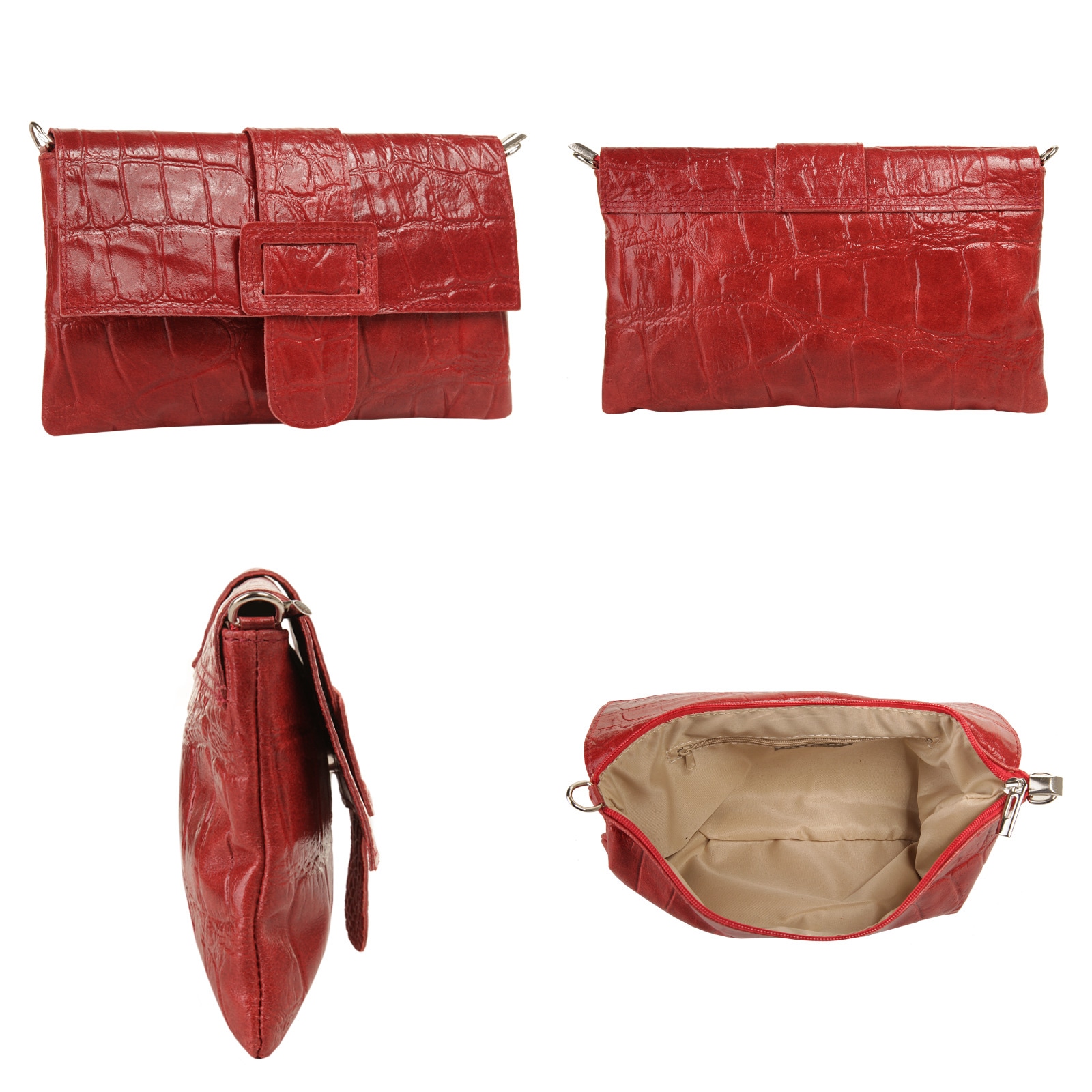 Cluty Abendtasche, echt Leder, Made in Italy