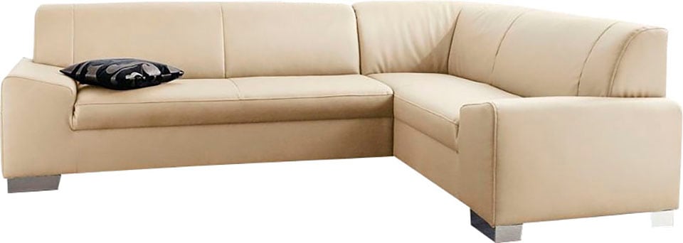 DOMO collection Ecksofa »Alisson, zeitlose Optik, flache Armlehnen, L-Form« günstig online kaufen
